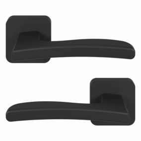 GoodHome Irvil Jet Black Square Latch Door handle (L)126.5mm, Pair