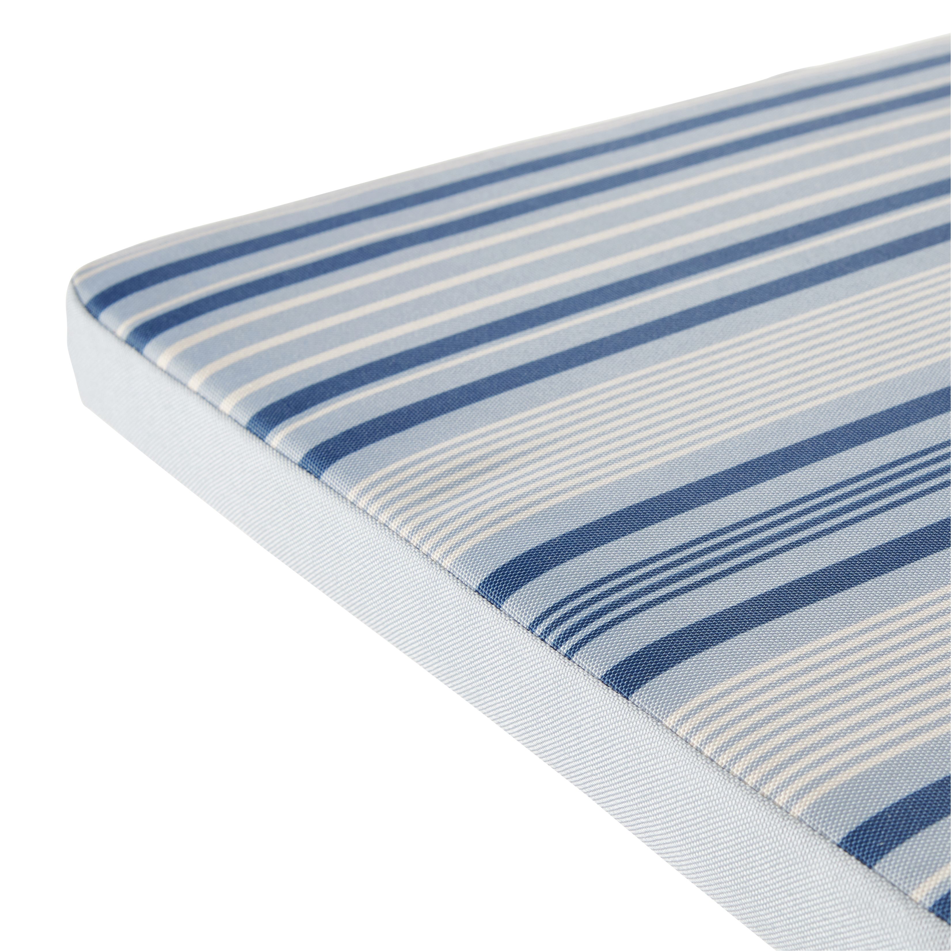 GoodHome Isla Blue Striped High back seat cushion (L)94cm x (W)40cm