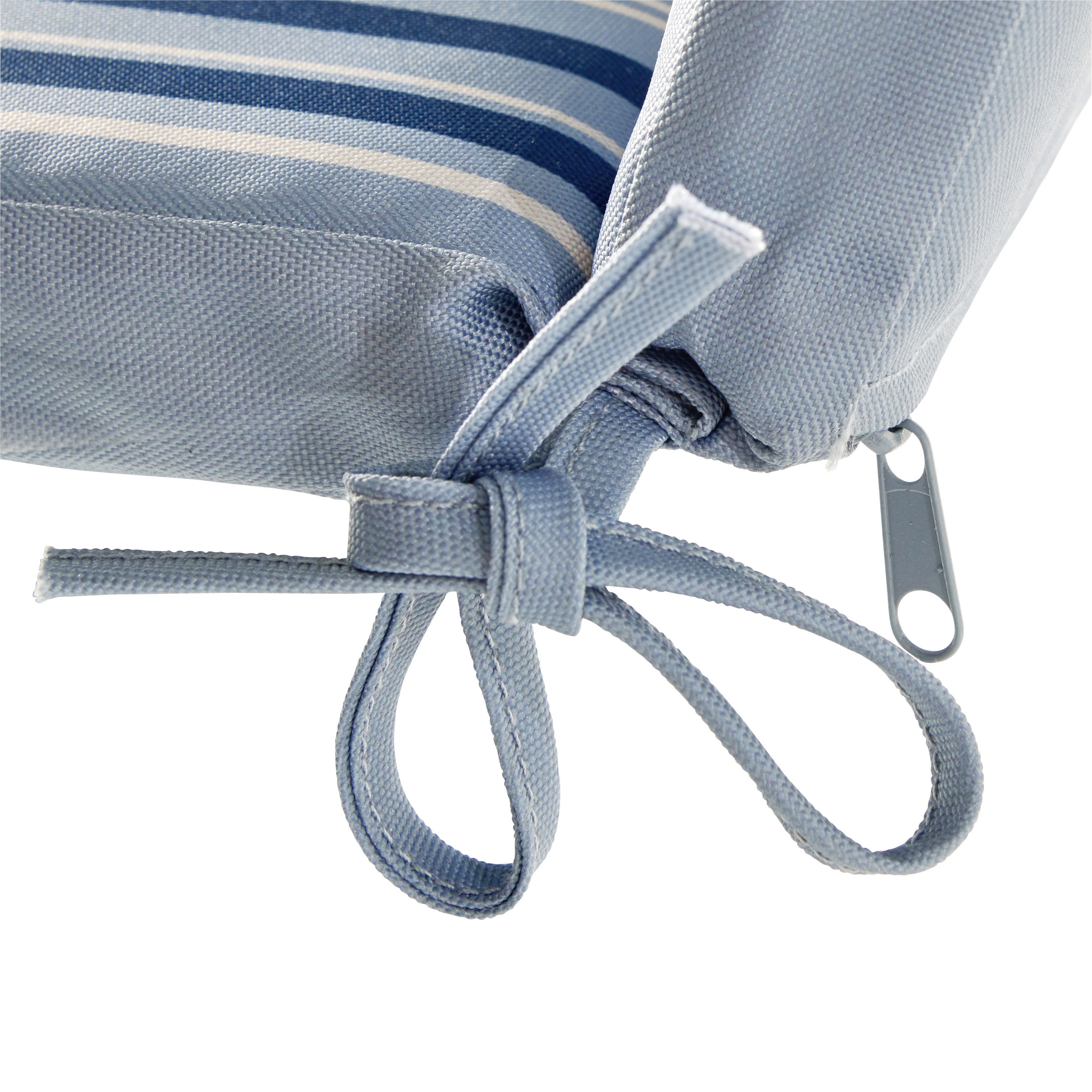 GoodHome Isla Blue Striped High back seat cushion (L)94cm x (W)40cm