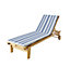GoodHome Isla Blue Striped Outdoor Sunlounger cushion (L)190cm x (W)55cm