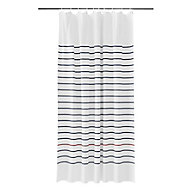GoodHome Islay White & blue Stripes Shower curtain (L)1800mm