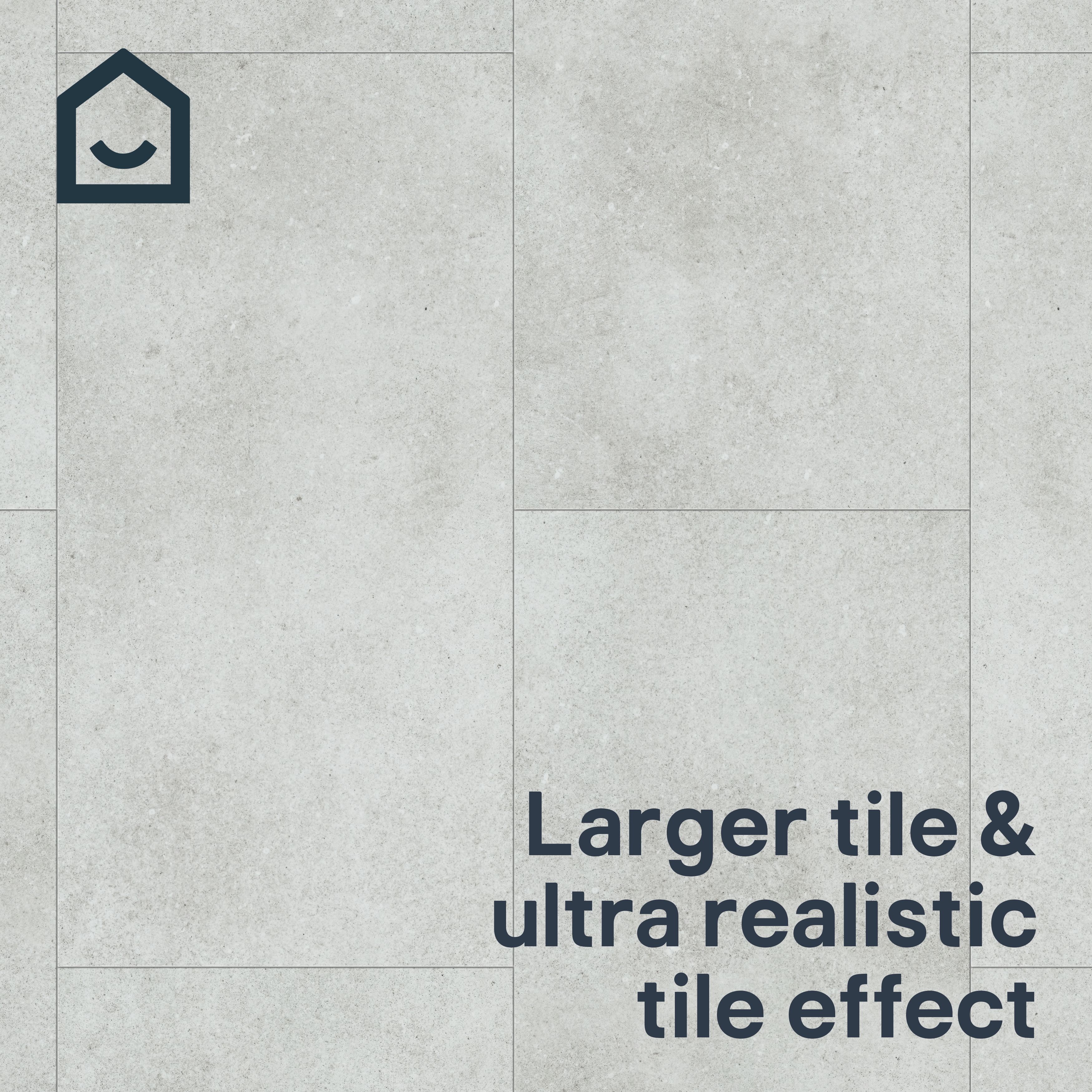 GoodHome Italo ceramin White Deeply textured Concrete effect Textured Click vinyl Tile, 2.4m²