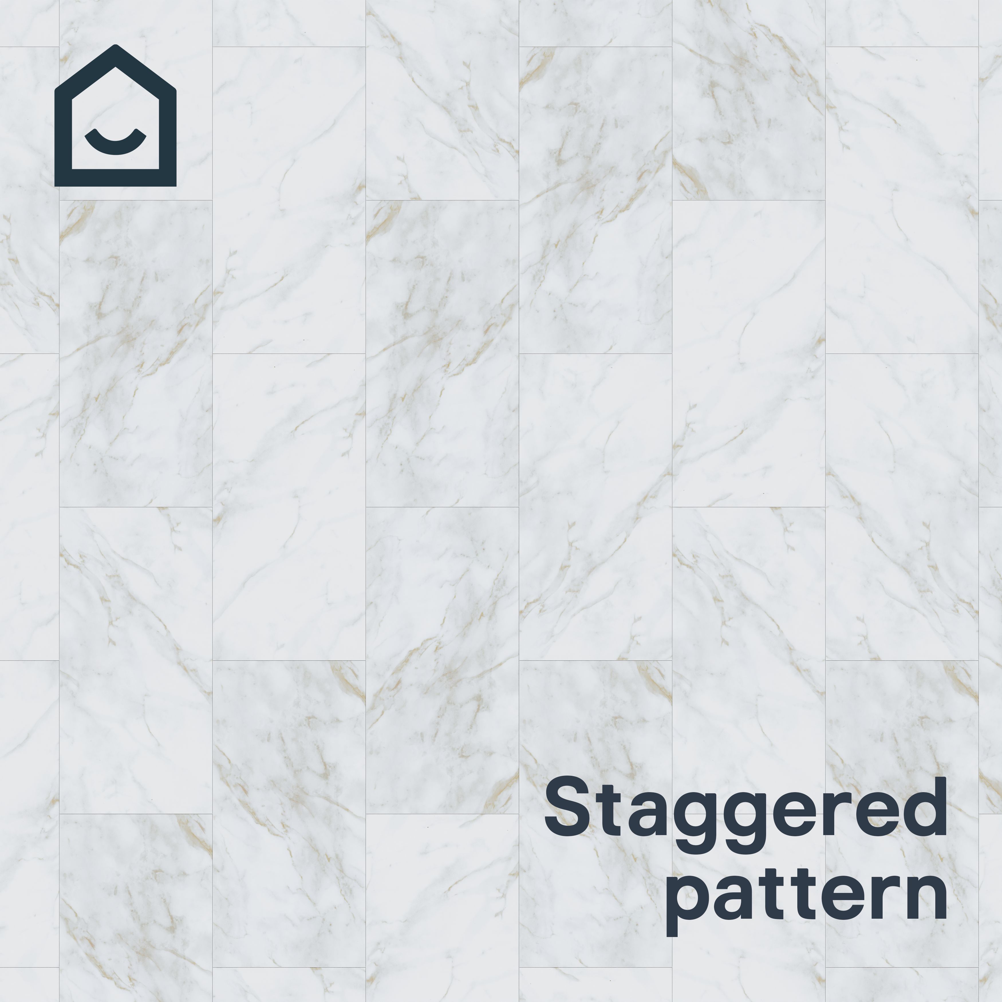 GoodHome Italo ceramin White Deeply textured Marble effect Textured Click vinyl Tile, 2.4m²