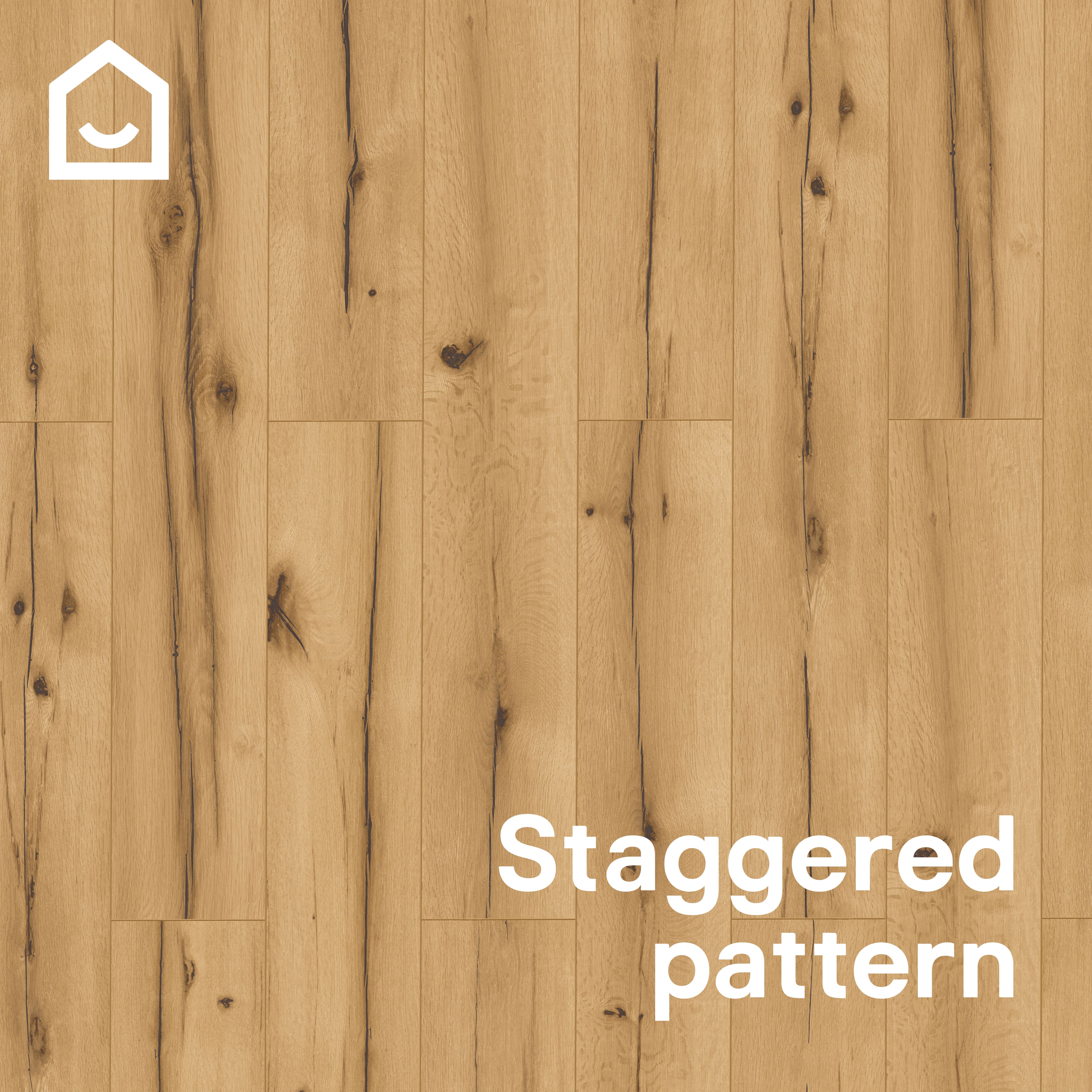 GoodHome Italo Honey Oak effect Textured Click vinyl Planks, 2.36m²