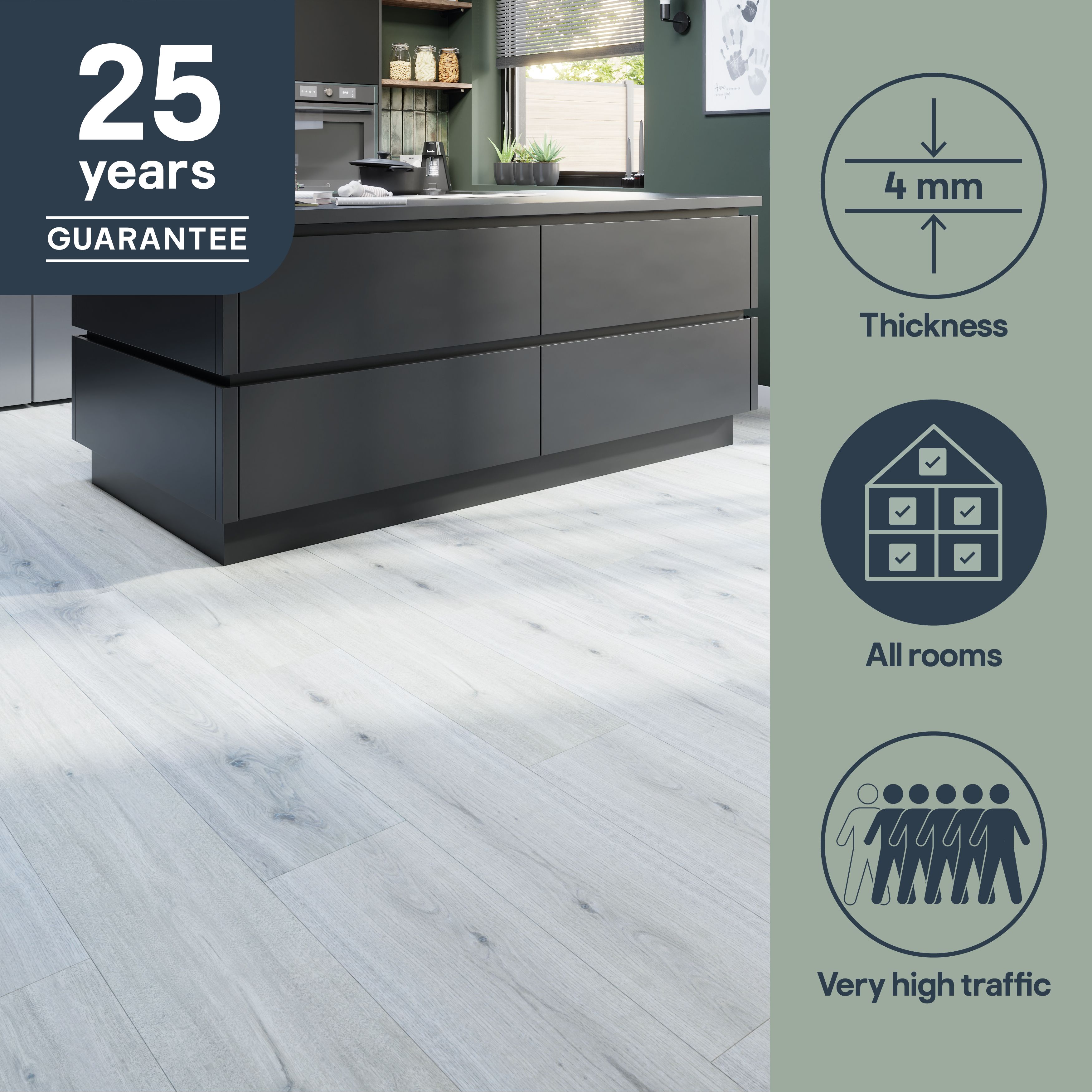 【当店限定販売】 GoodHome Italo White Bleached Oak effect Textured Click 帽子