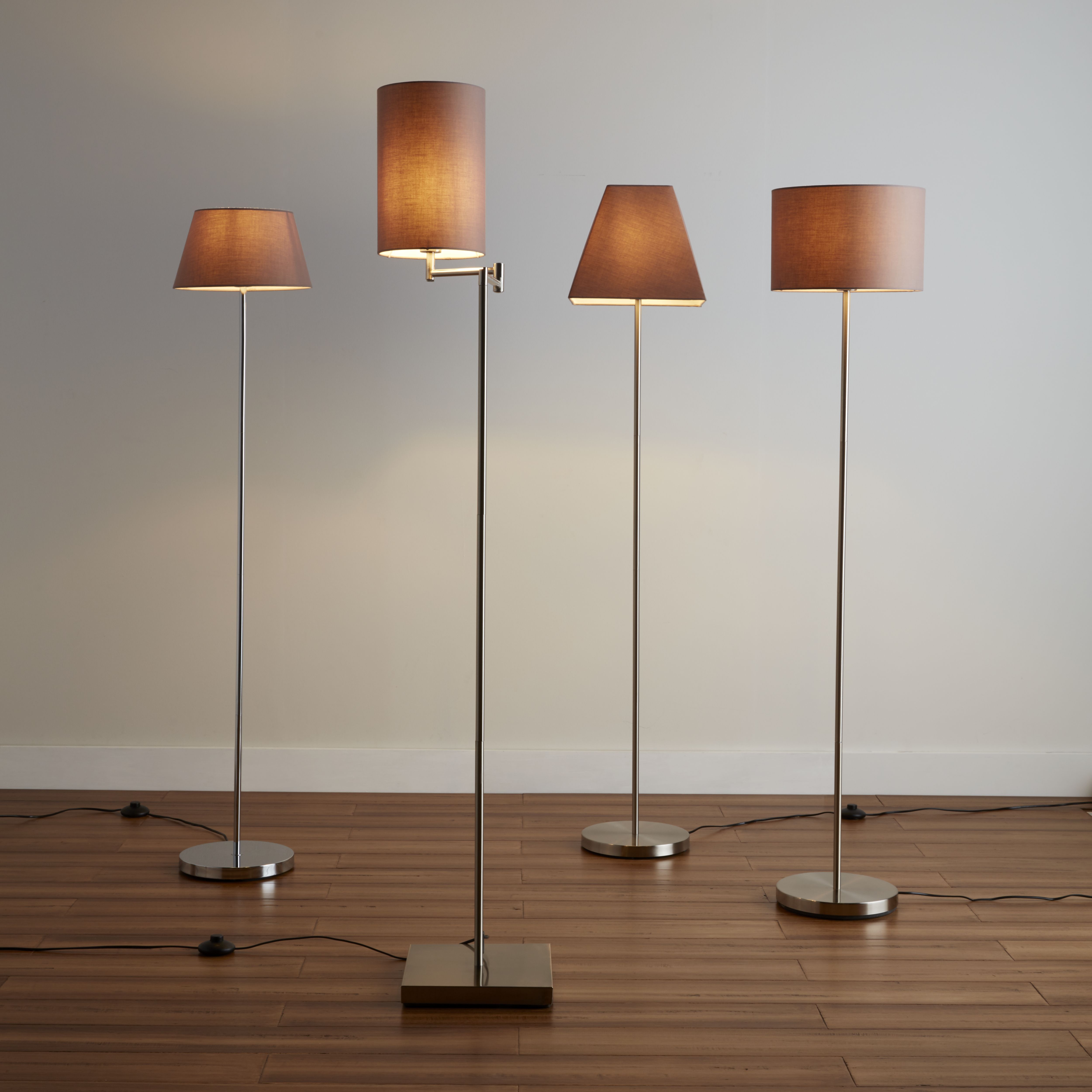 GoodHome Jabisen Brushed Chrome effect Floor lamp base