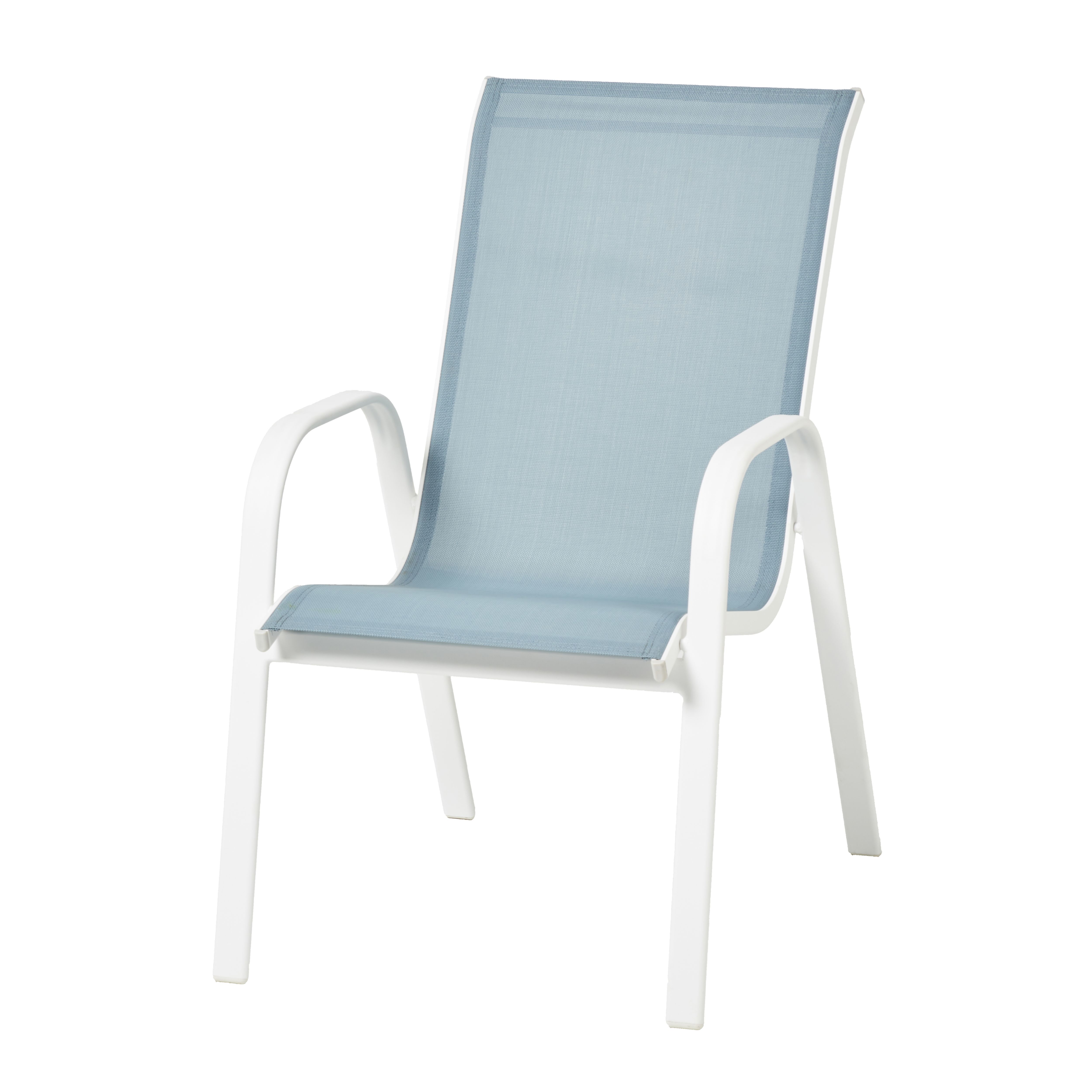 GoodHome Janeiro Arona blue & white Metal Armchair