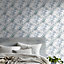 GoodHome Jarava Blue Leaves Textured Wallpaper