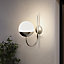 GoodHome Jarrow Fixed Stainless steel Mains-powered Outdoor Wall light (Dia)20.5cm