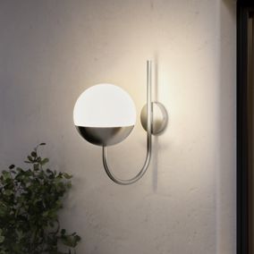 GoodHome Jarrow Fixed Stainless steel Mains-powered Outdoor Wall light (Dia)20.5cm