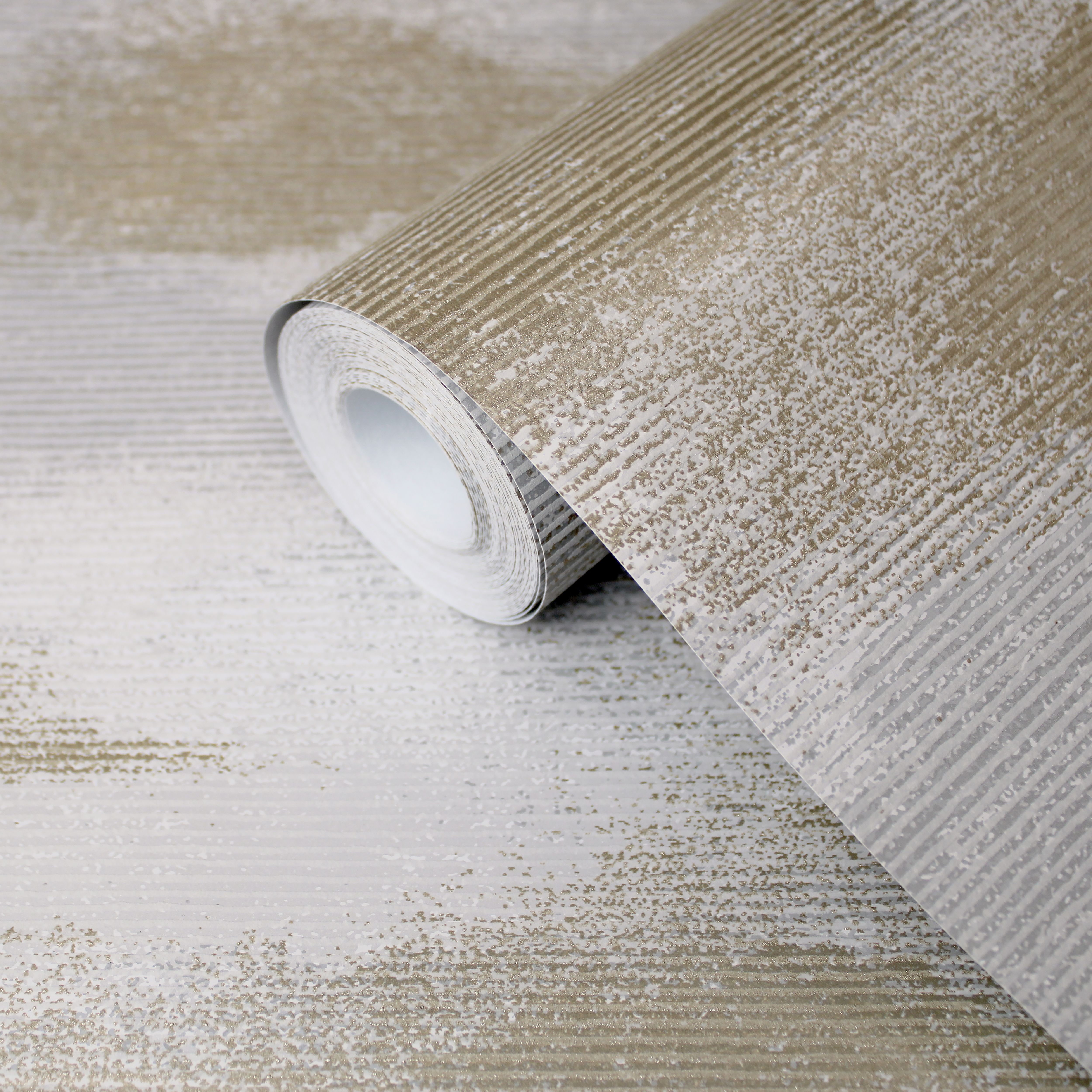 GoodHome Jasper Natural Metallic effect Textured Wallpaper Sample