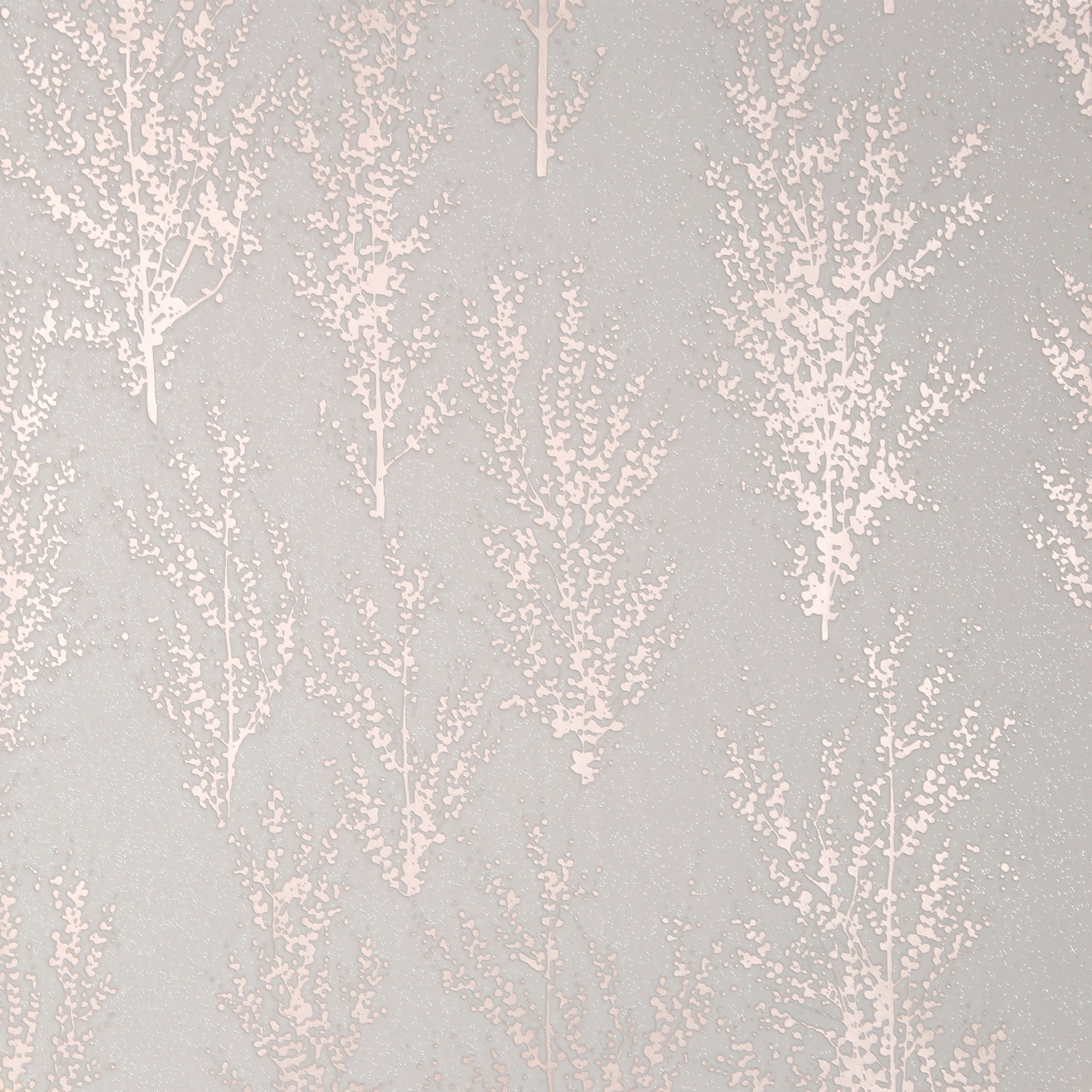 GoodHome Jatoba Beige Rose gold glitter effect Tree Textured Wallpaper Sample