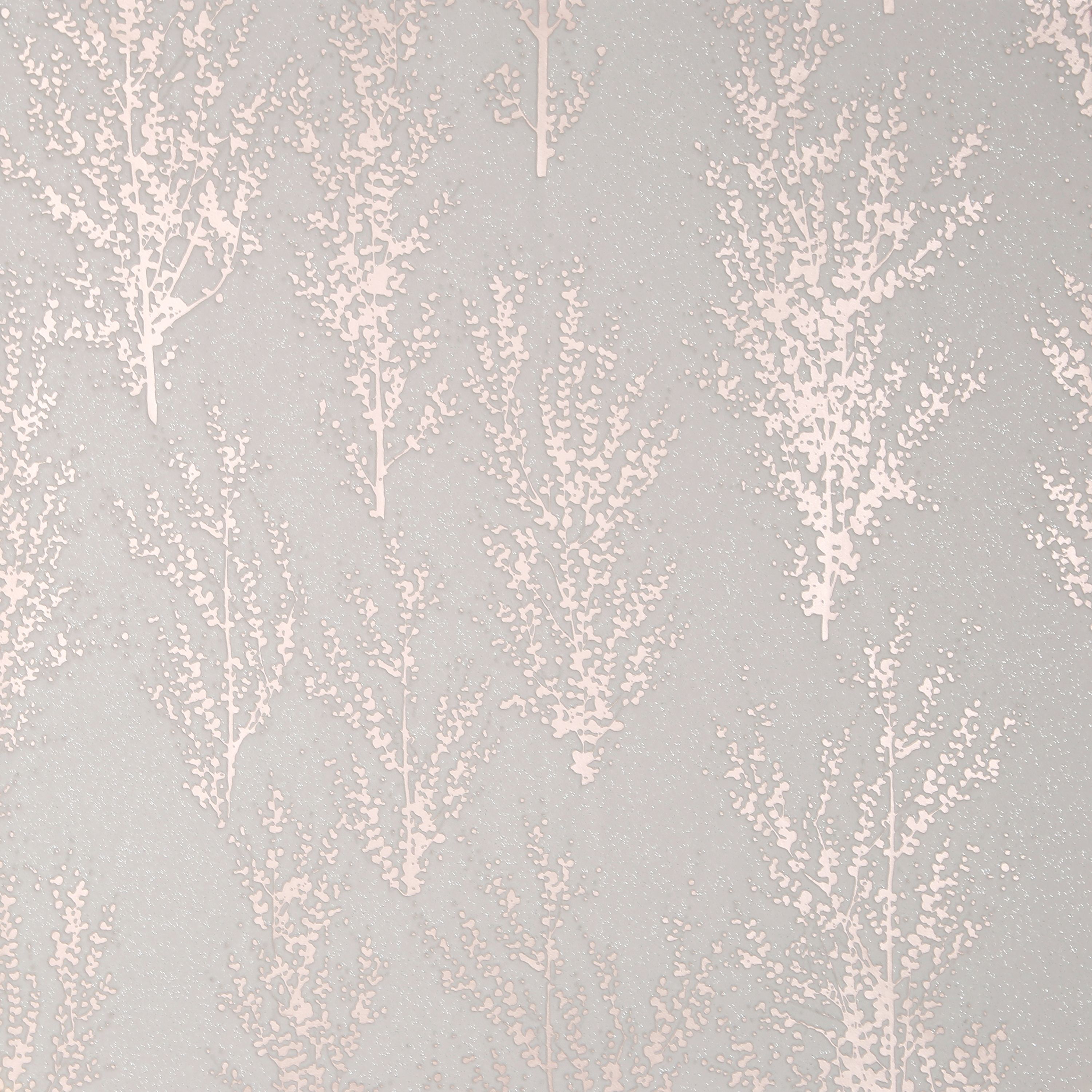 GoodHome Jatoba Beige Tree Rose gold glitter effect Textured Wallpaper Sample