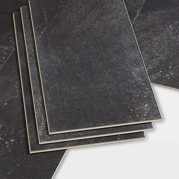 Goodhome Jazy Charcoal Tile Effect, Laminate Flooring Tile Effect B Q