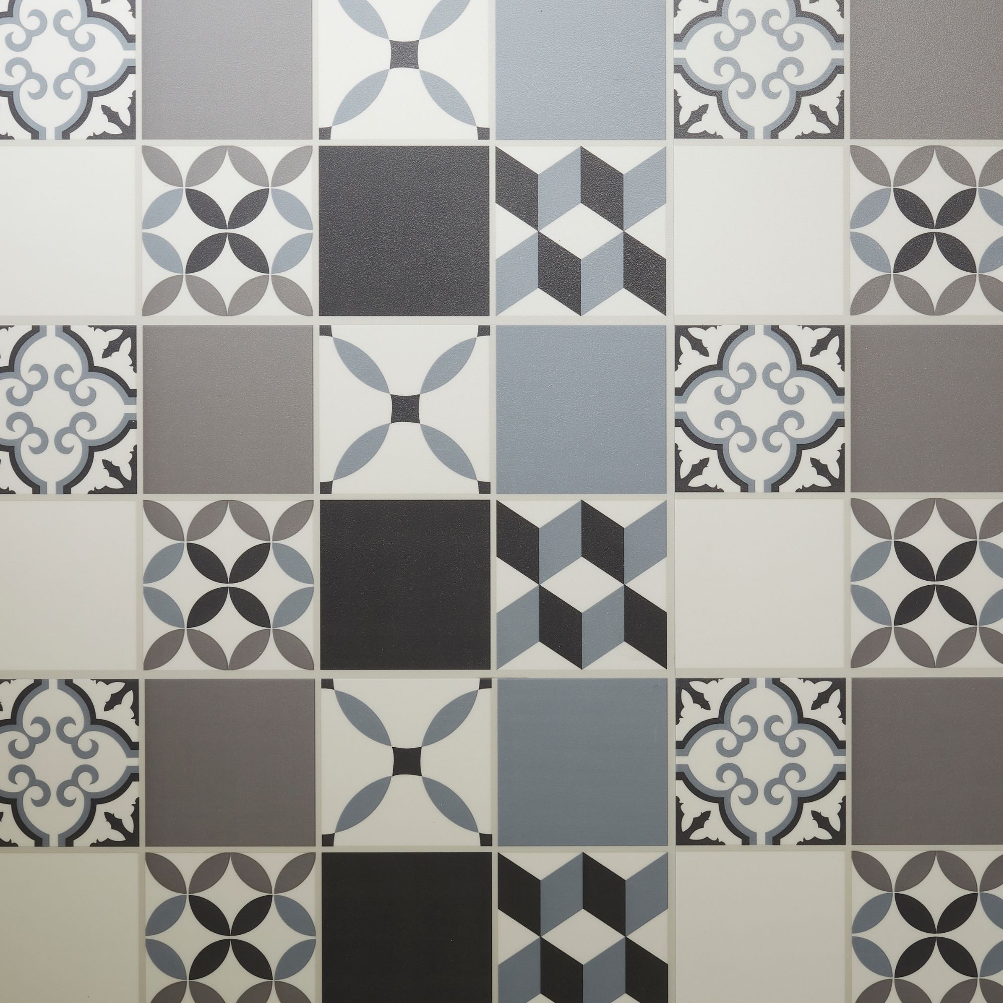 GoodHome Jazy Grey Mosaic effect Structured Luxury vinyl click Vinyl tile, 2.23m²