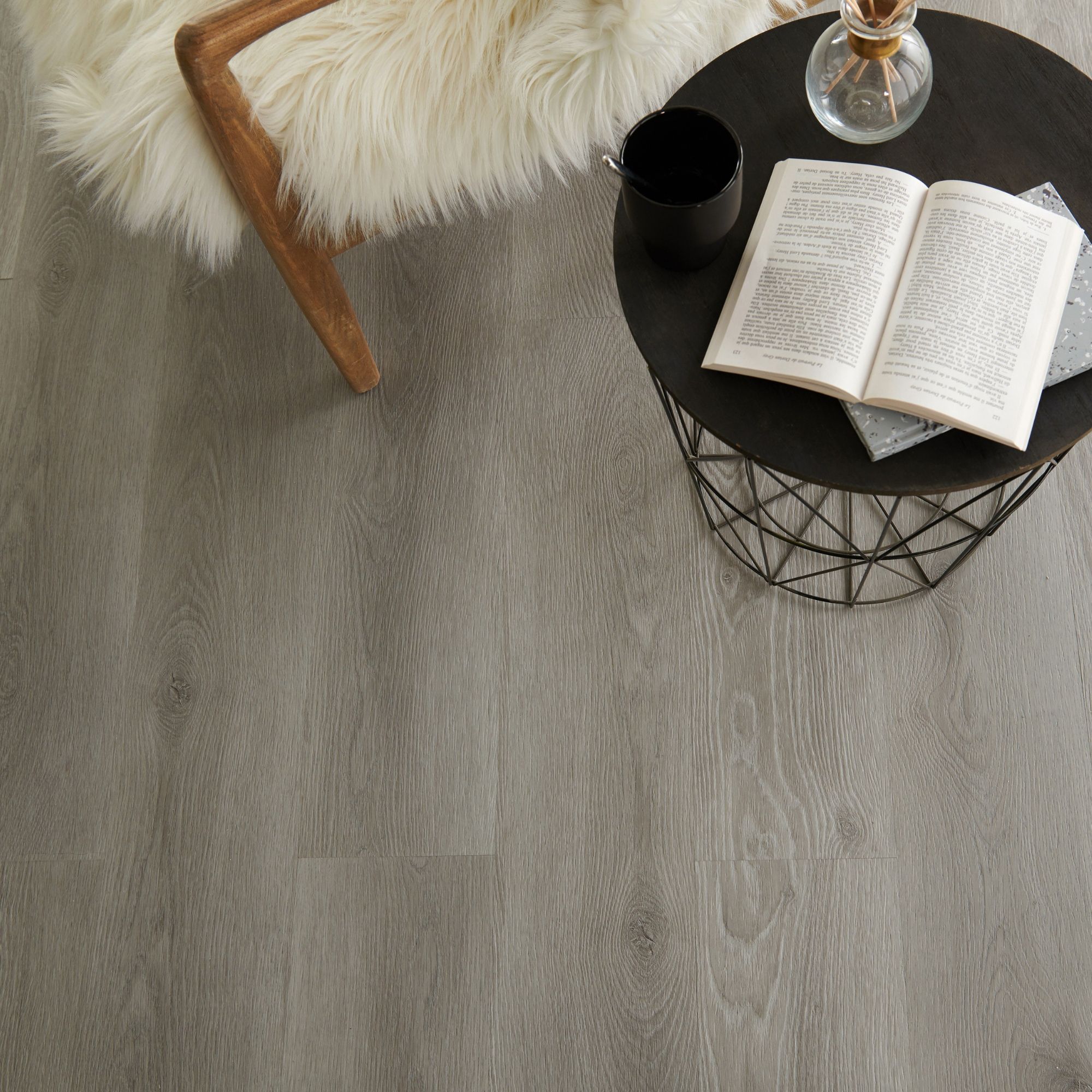 GoodHome Jazy Grey Wood plank Wood effect Luxury vinyl click Vinyl tile, 2.2m² DIY at B&Q