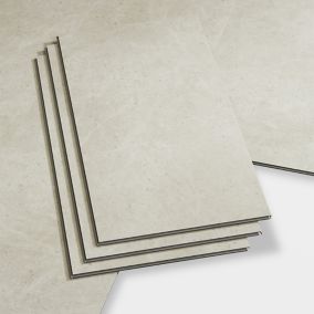 GoodHome Jazy Ivory Tile effect Luxury vinyl click flooring, 2.23m² Pack