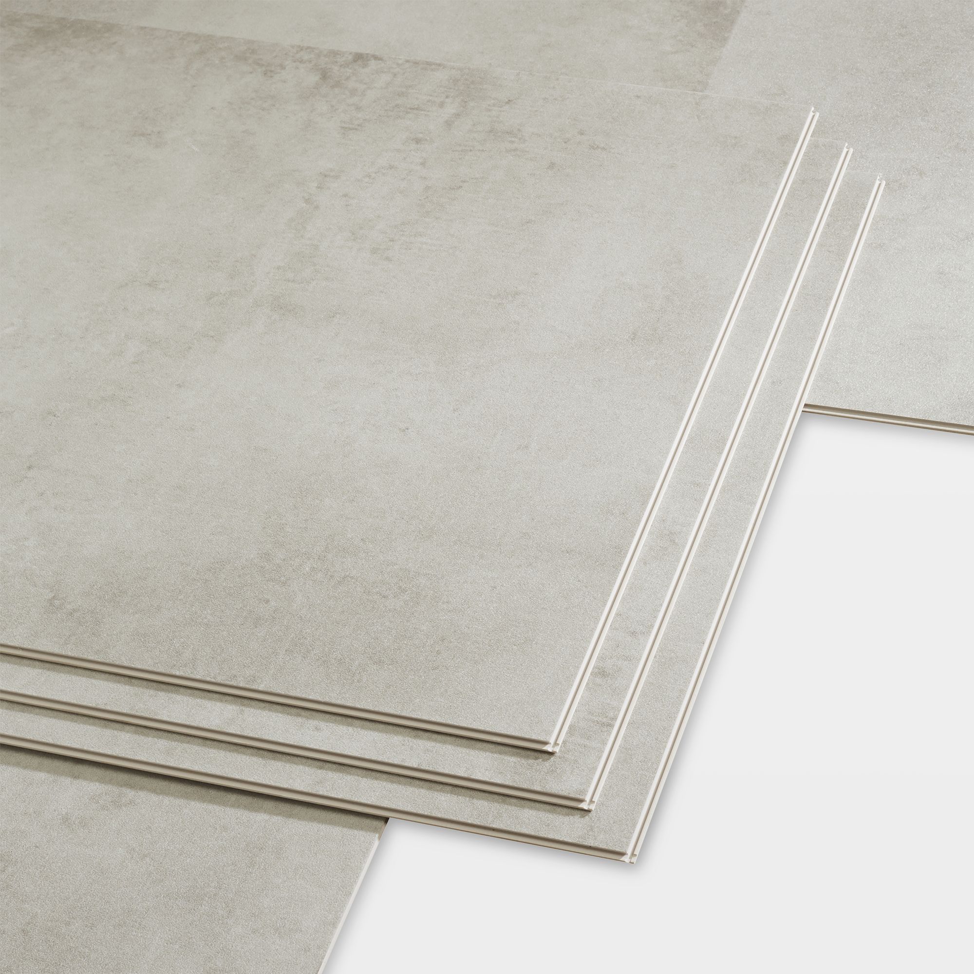 GoodHome Jazy Light grey Tile effect Vinyl tile 2.23m Pack of 6