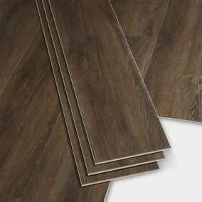 GoodHome Jazy Mid brown Wood effect Luxury vinyl click flooring, 2.24m² Pack