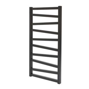 GoodHome Joinville Vertical Towel radiator, Black (W)500mm (H)970mm