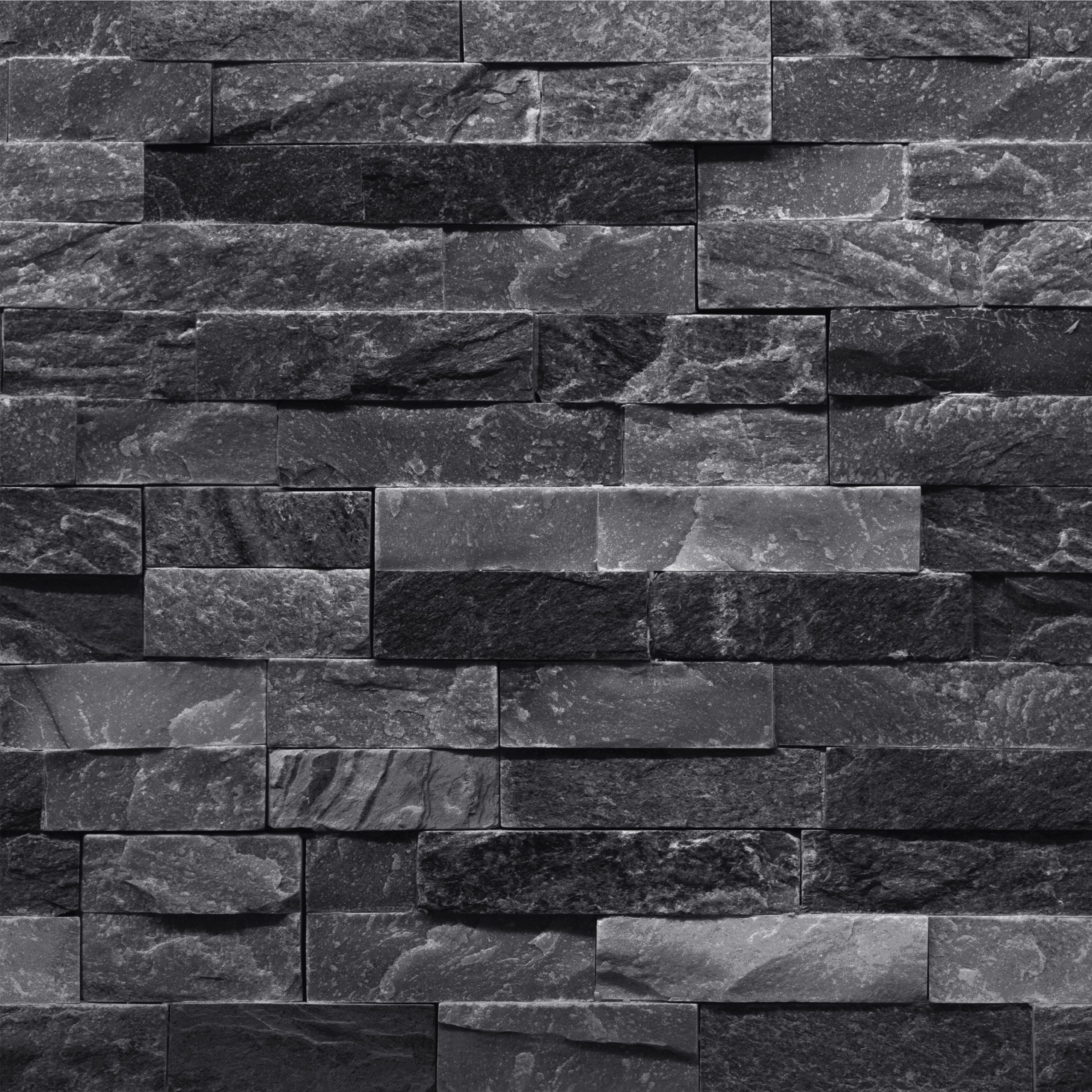 GoodHome Jori Black Brick effect Textured Wallpaper