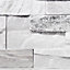 GoodHome Jori Grey & white Brick Textured Wallpaper