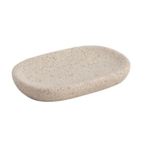 GoodHome Jubba Sandstone effect Polyresin Soap dish (W)140mm