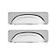 GoodHome Juniper Polished Silver Chrome effect Cup Kitchen cabinets Handle (L)96mm (H)30mm, Pack of 2