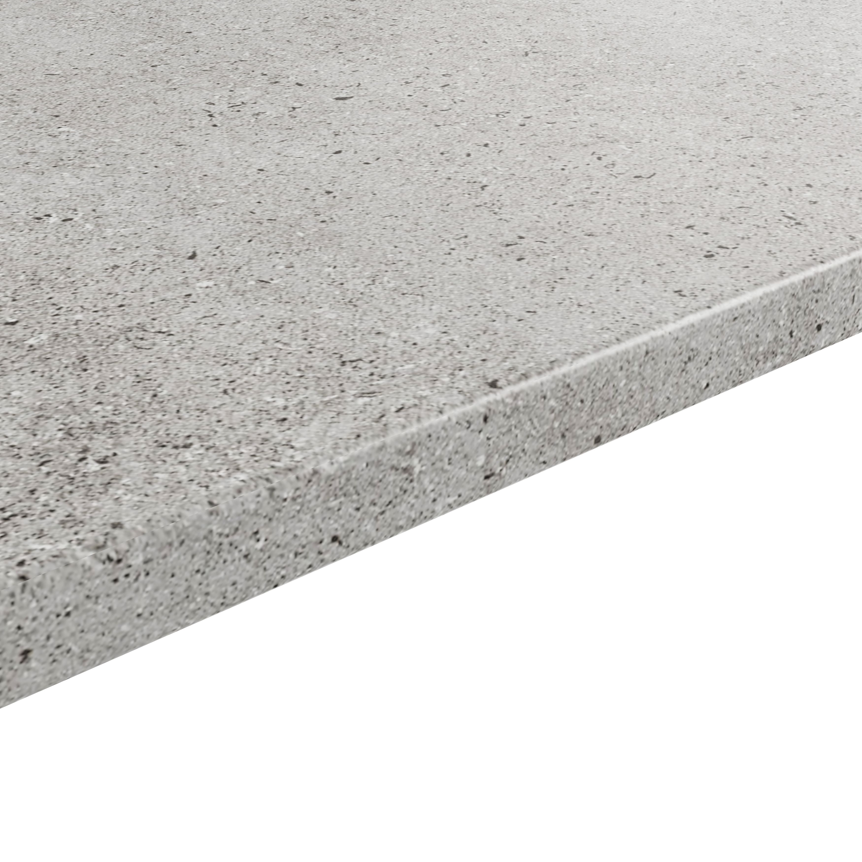 GoodHome Kabsa Gloss Grey Terrazzo effect Laminate Post-formed edge ...
