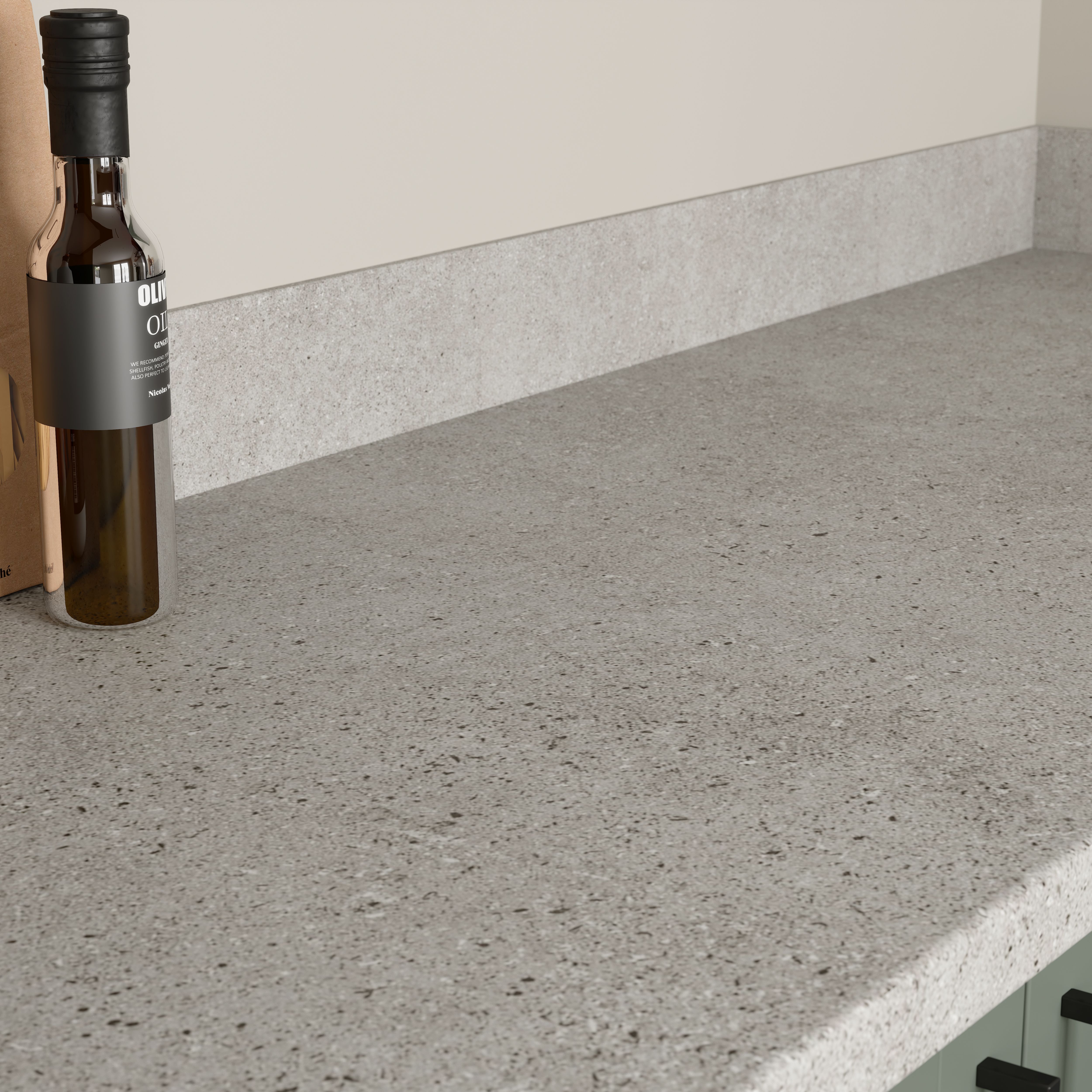 GoodHome Kabsa Grey Terrazzo effect Laminate Post-formed edge Kitchen ...