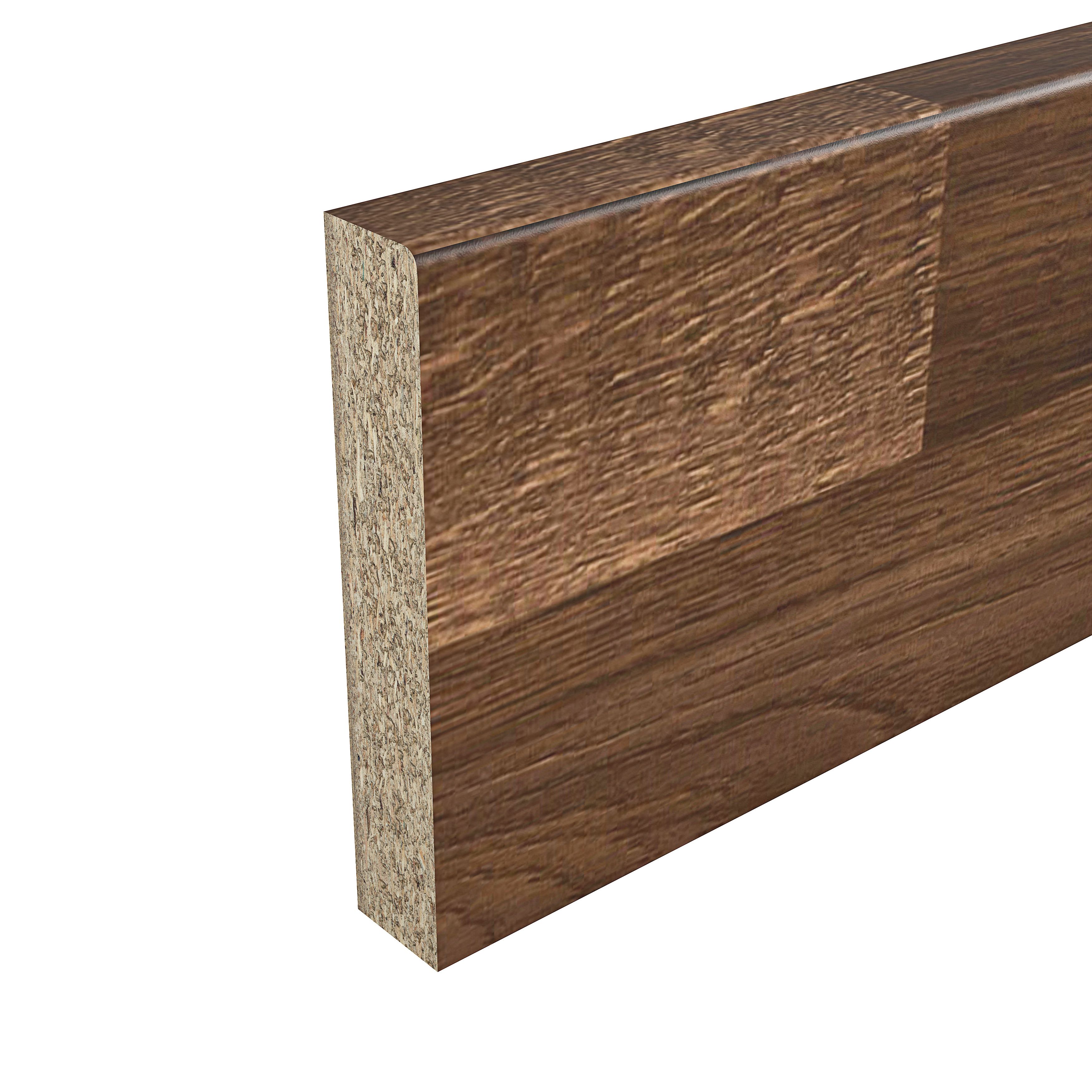 GoodHome Kabsa Matt Walnut effect Timber particle board Kitchen Upstand (L)3000mm