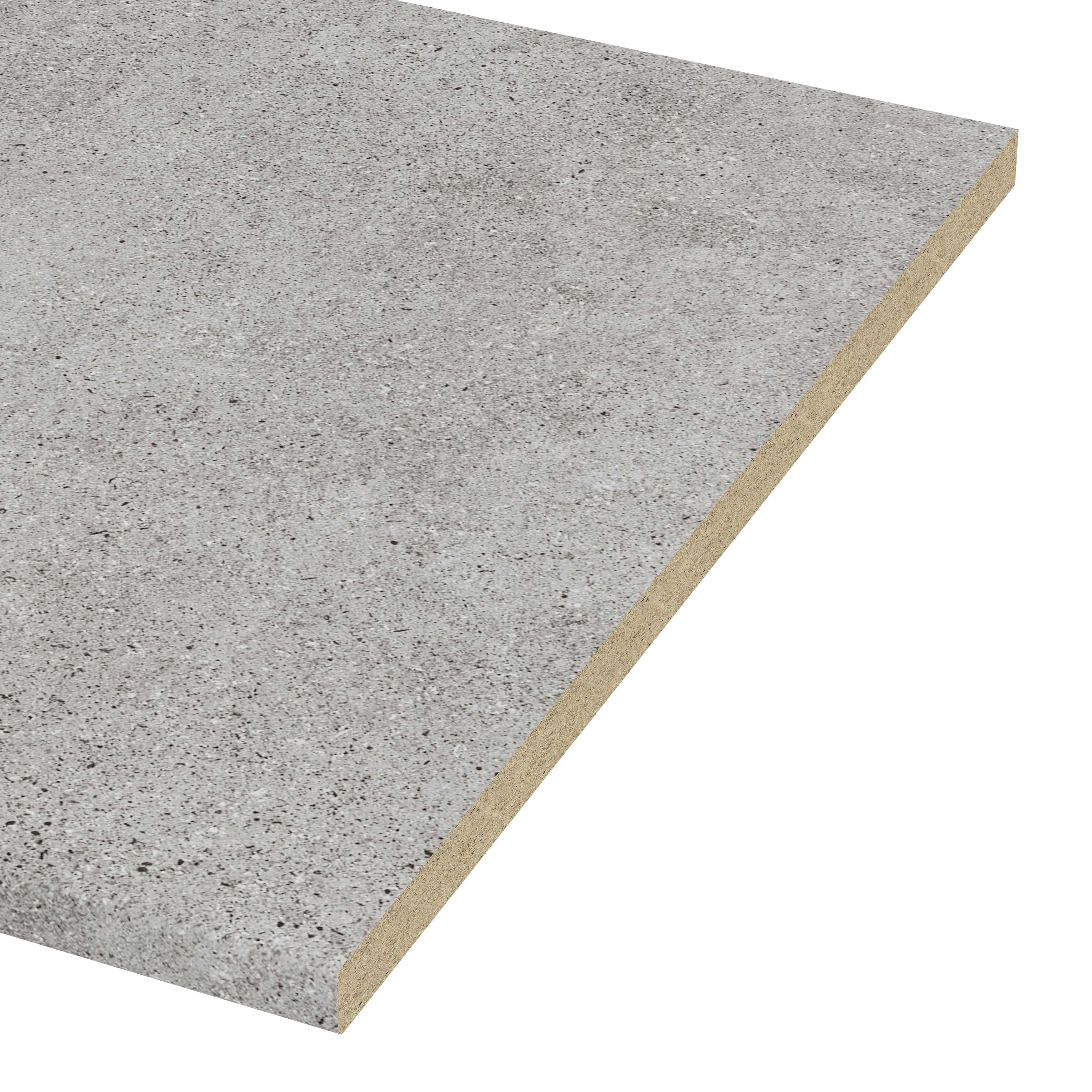 GoodHome Kabsa Satin Grey Terrazzo effect Laminate Post-formed edge ...