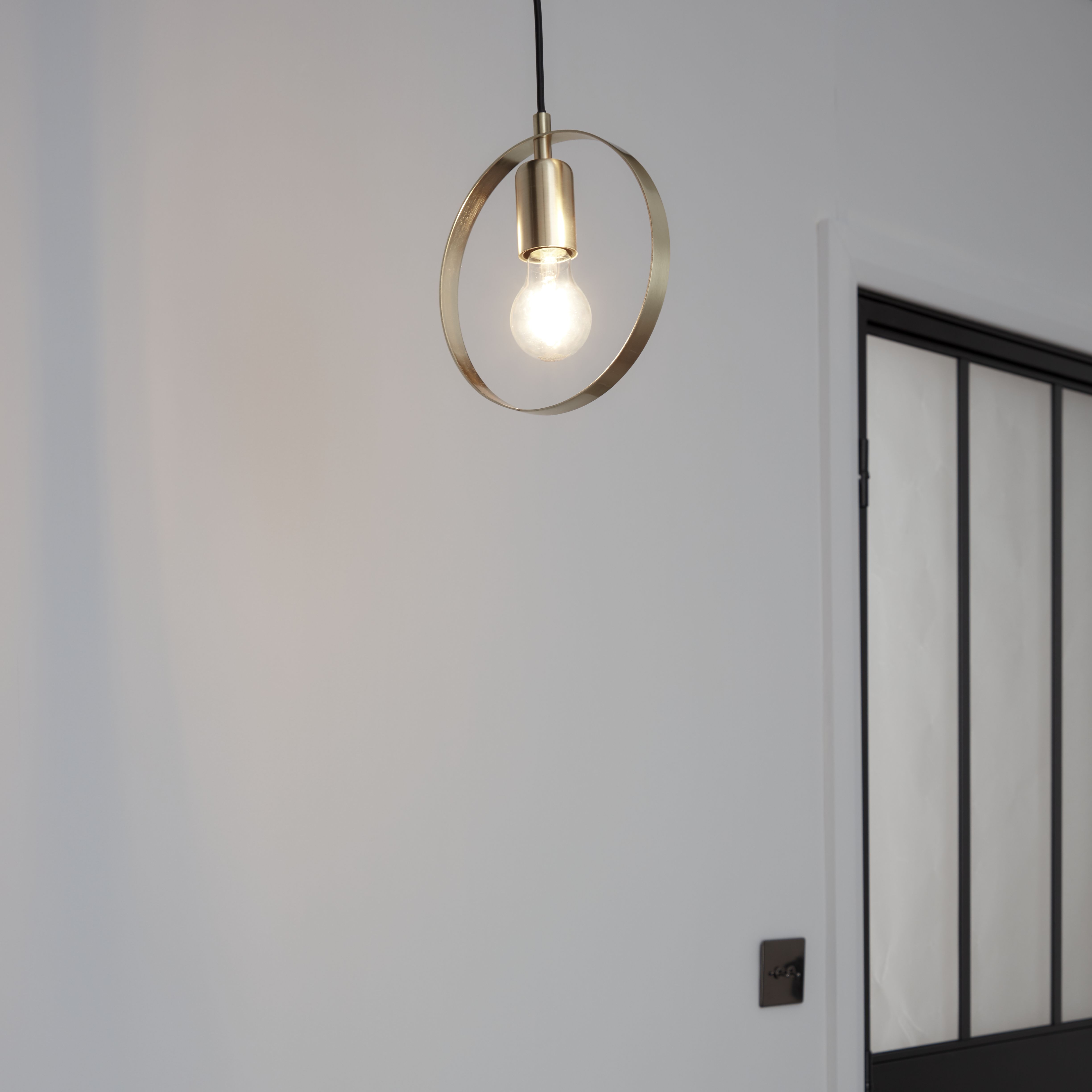 GoodHome Kaitains Matt Gold effect Pendant ceiling light, (Dia)200mm