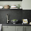 GoodHome Kala Black Stone effect Laminate & particle board Back panel, (H)600mm (T)8mm