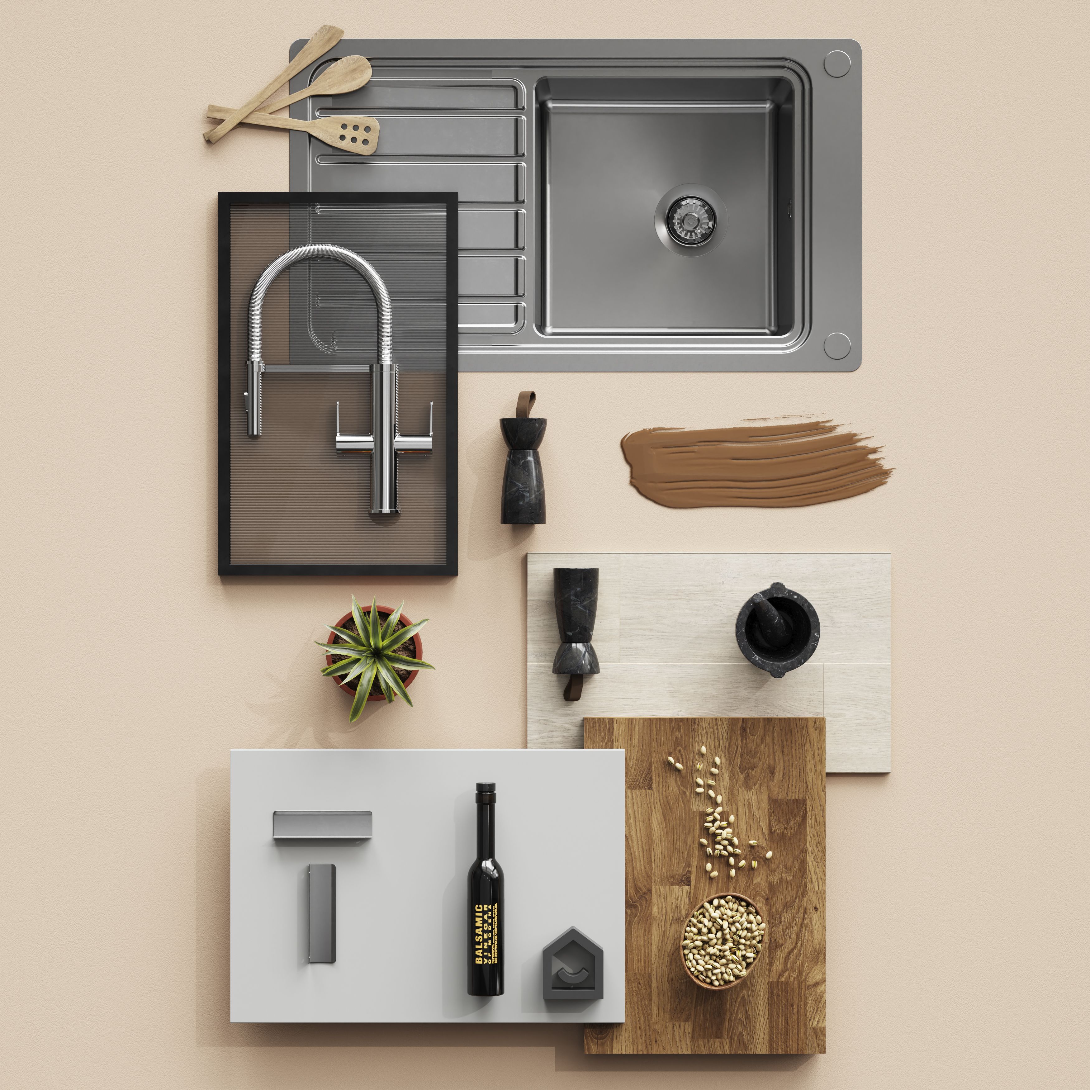 GoodHome Kala Matt Honey oak Wood effect Kitchen Upstand (L)3000mm