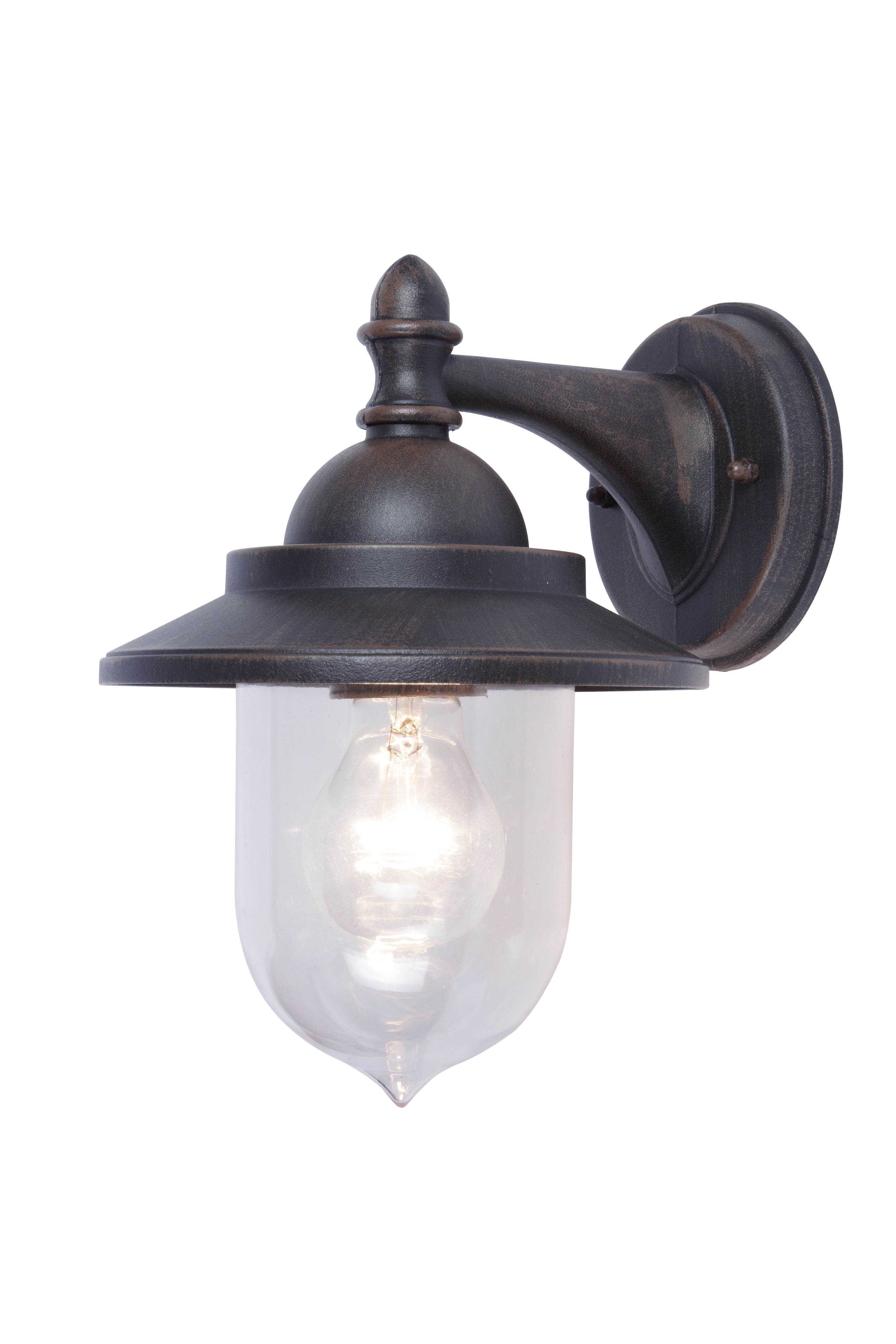 GoodHome Kaltag Fixed Matt Rusted Mains-powered Outdoor Wall light (Dia)17.7cm