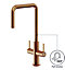GoodHome Kamut Copper effect Kitchen Twin lever Tap