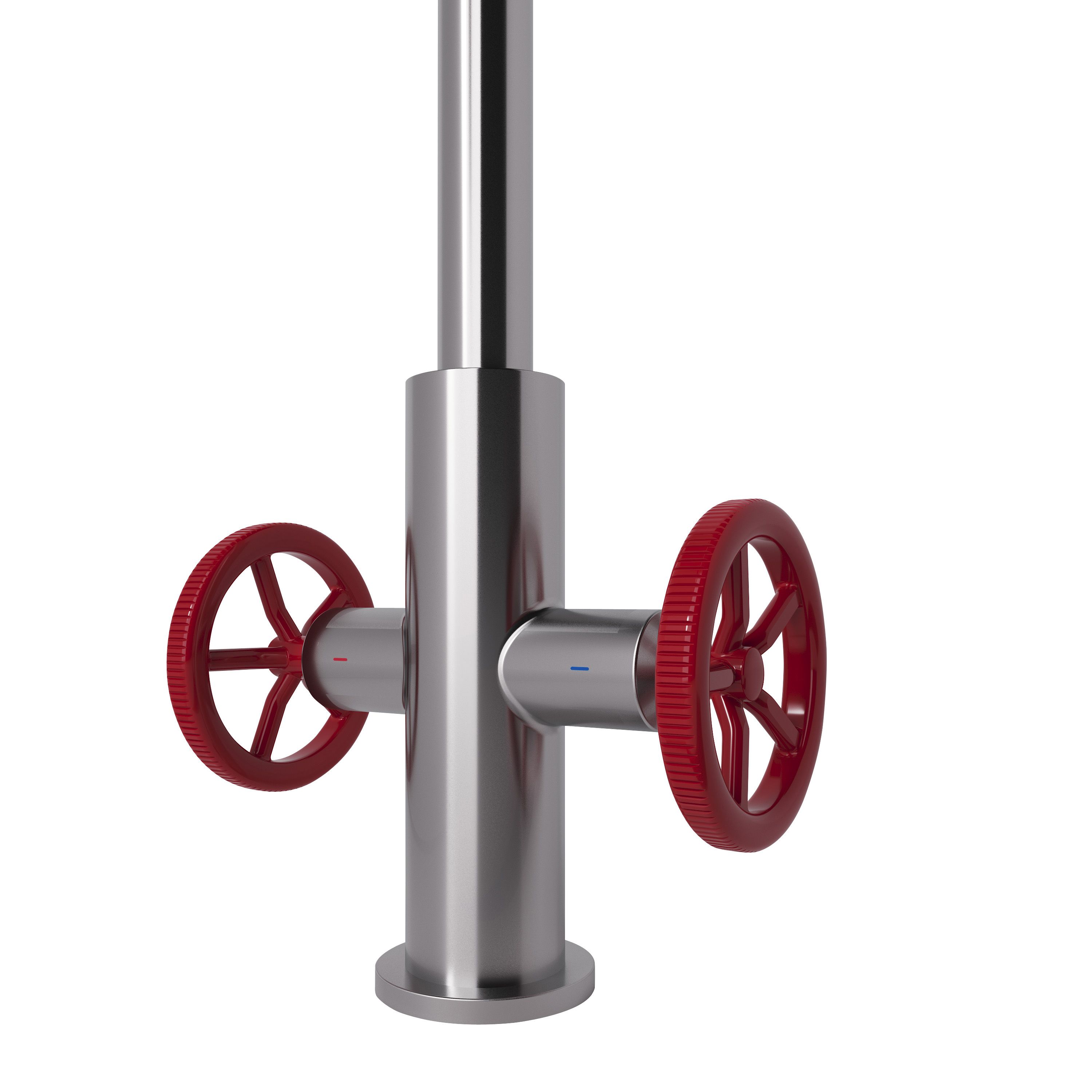 GoodHome Kamut Silver Stainless steel effect Kitchen Twin lever Tap