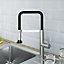 GoodHome Kamut Stainless steel effect Kitchen Side lever spring neck Tap