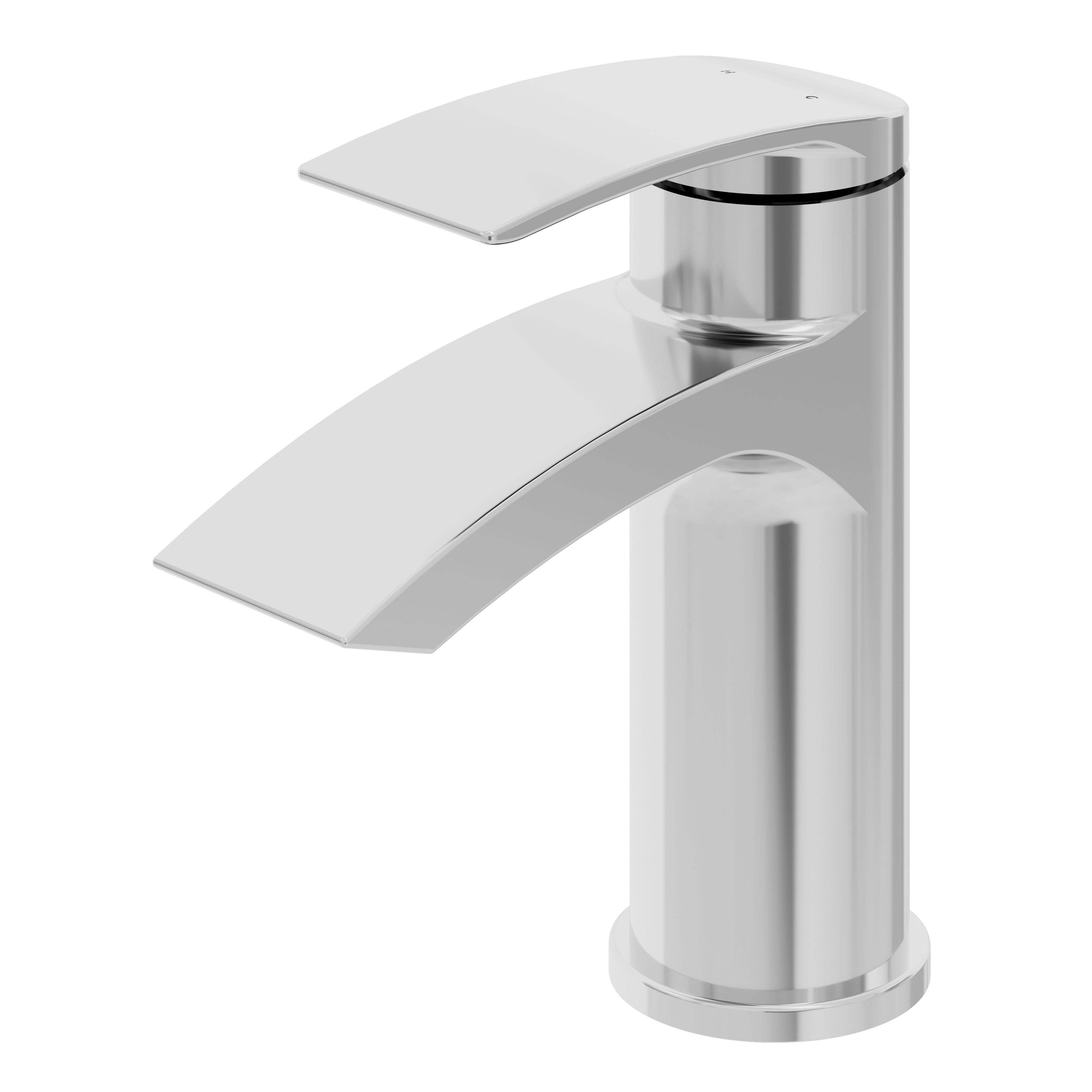 GoodHome Kariya Gloss Chrome effect Deck-mounted Manual Basin Mixer Tap