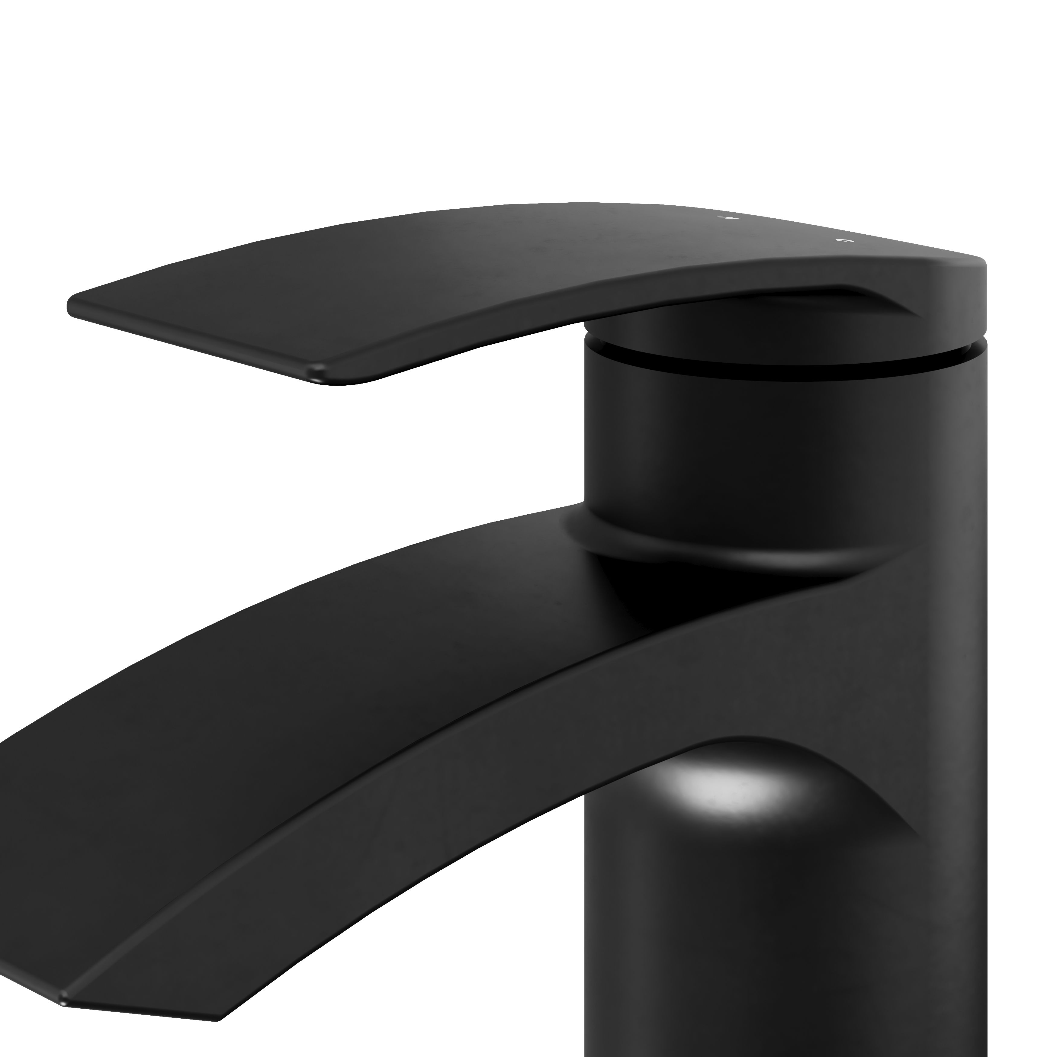 GoodHome Kariya Medium Matt Black Basin Mixer Tap