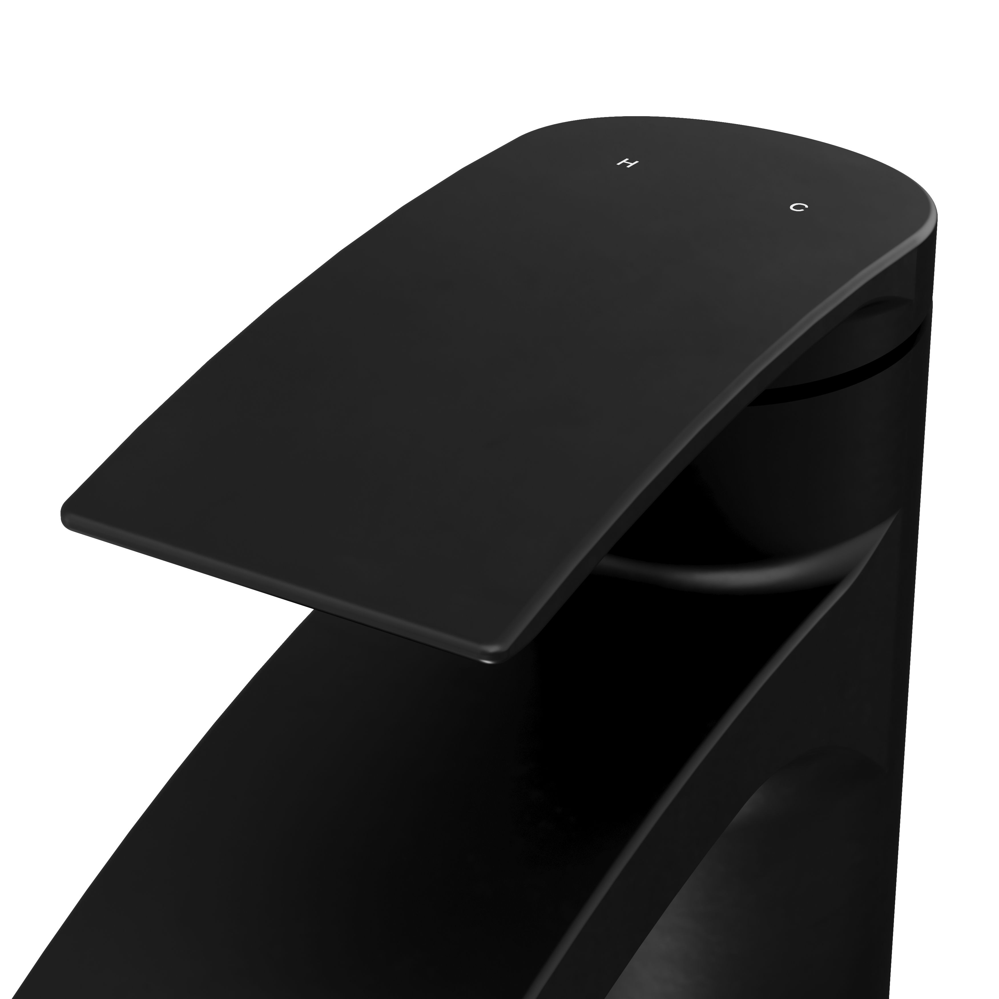 GoodHome Kariya Medium Matt Black Basin Mixer Tap