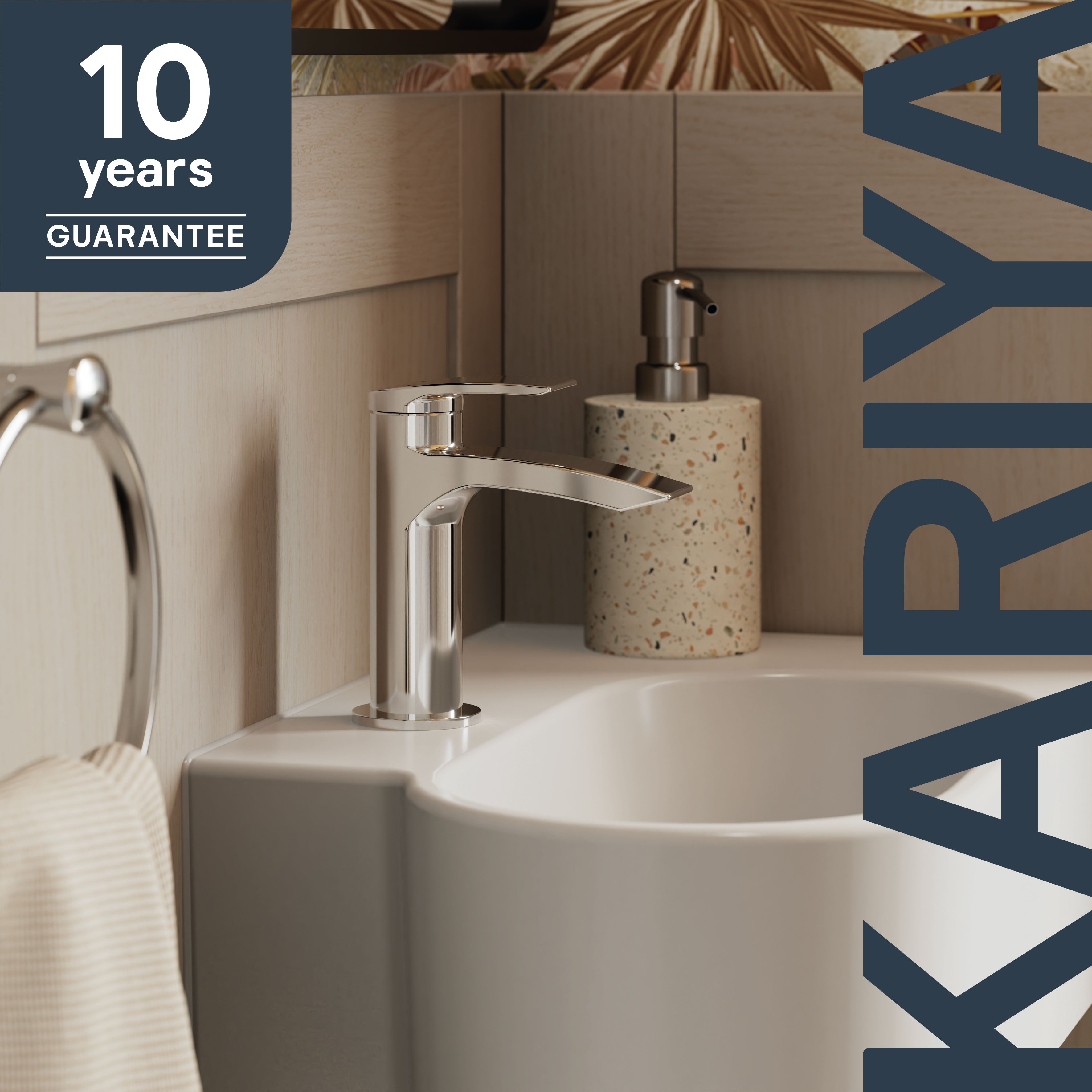 GoodHome Kariya Mini Chrome effect Basin Mixer Tap