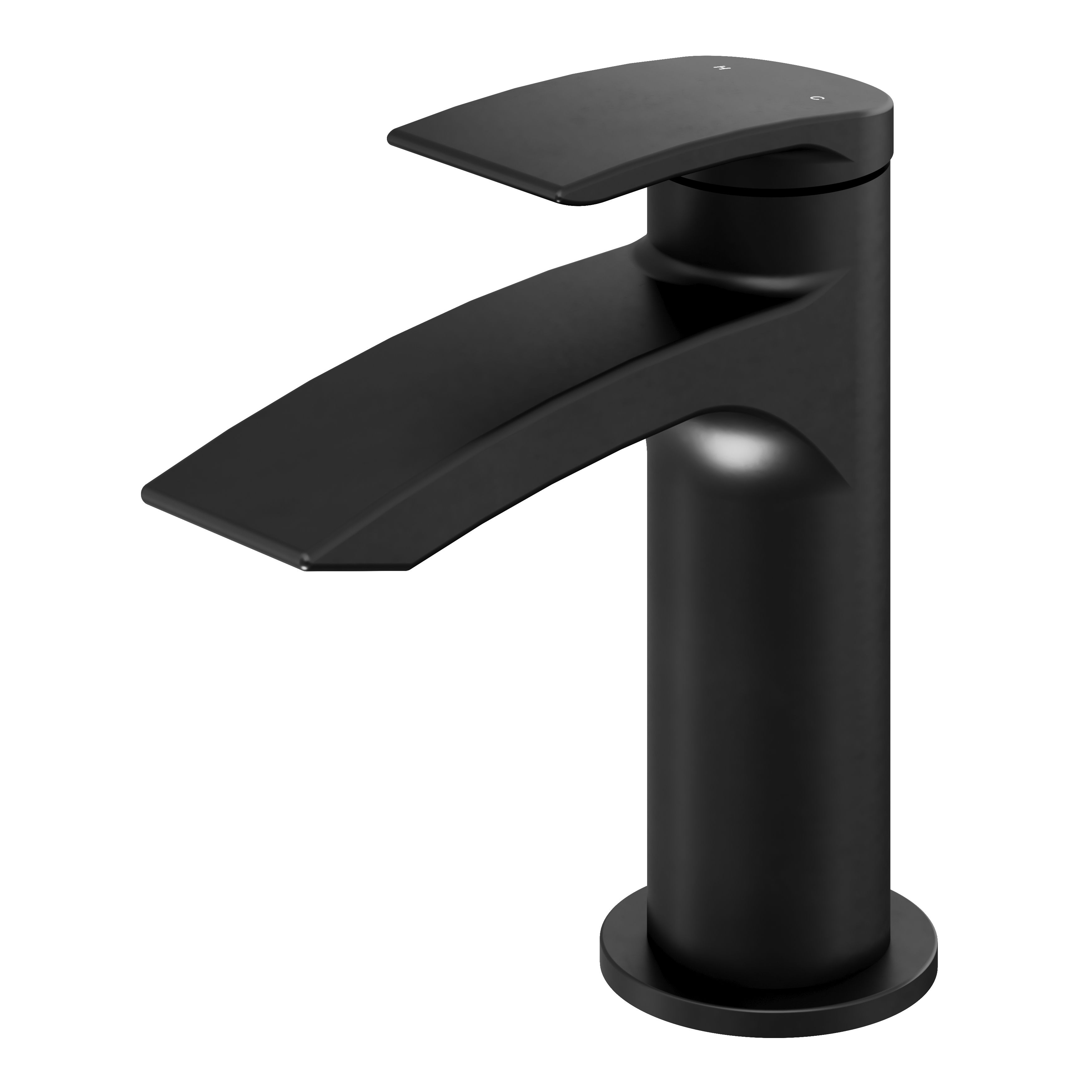 GoodHome Kariya Mini Matt Black Manual Basin Mixer Tap