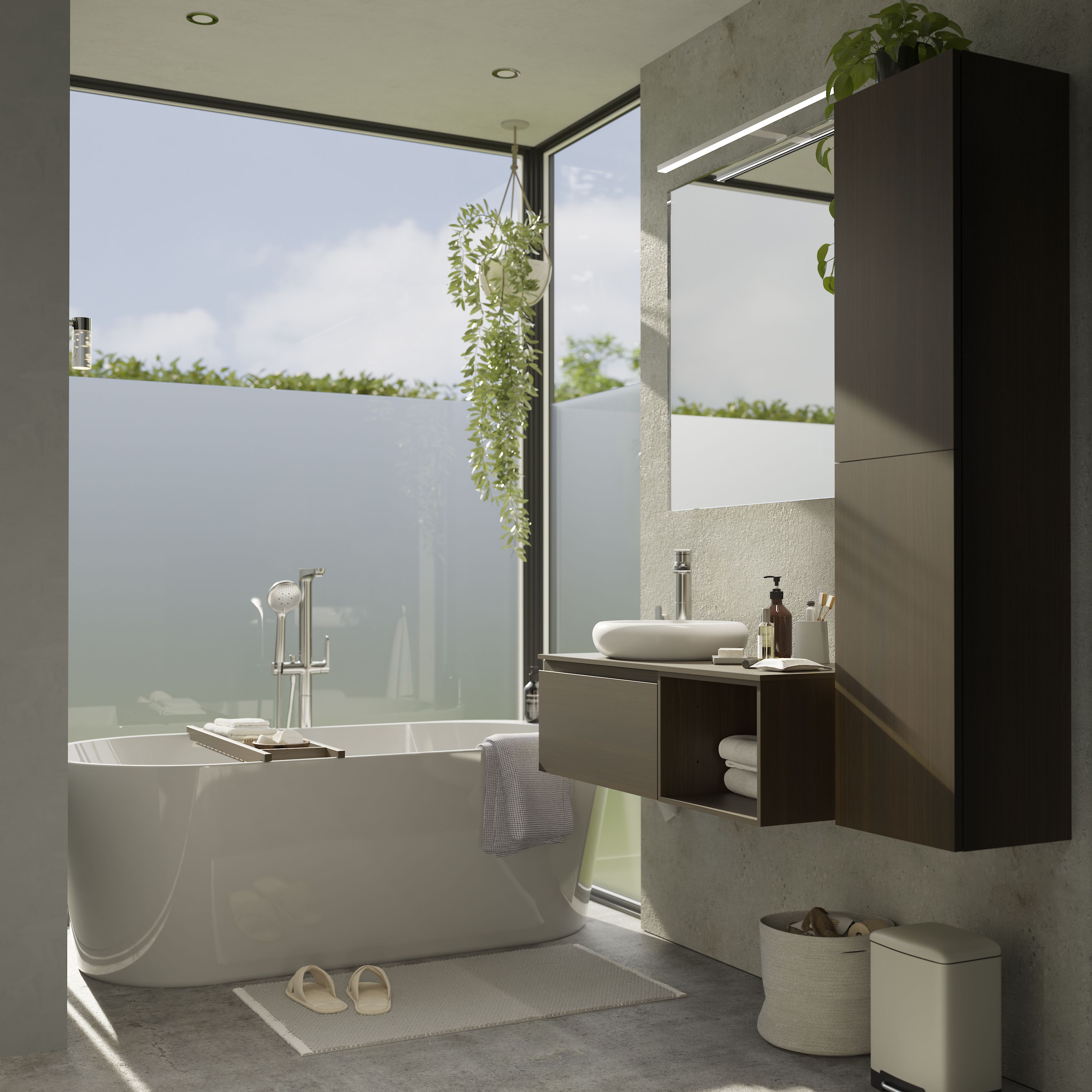 GoodHome Kariya Tall Chrome effect Basin Mixer Tap