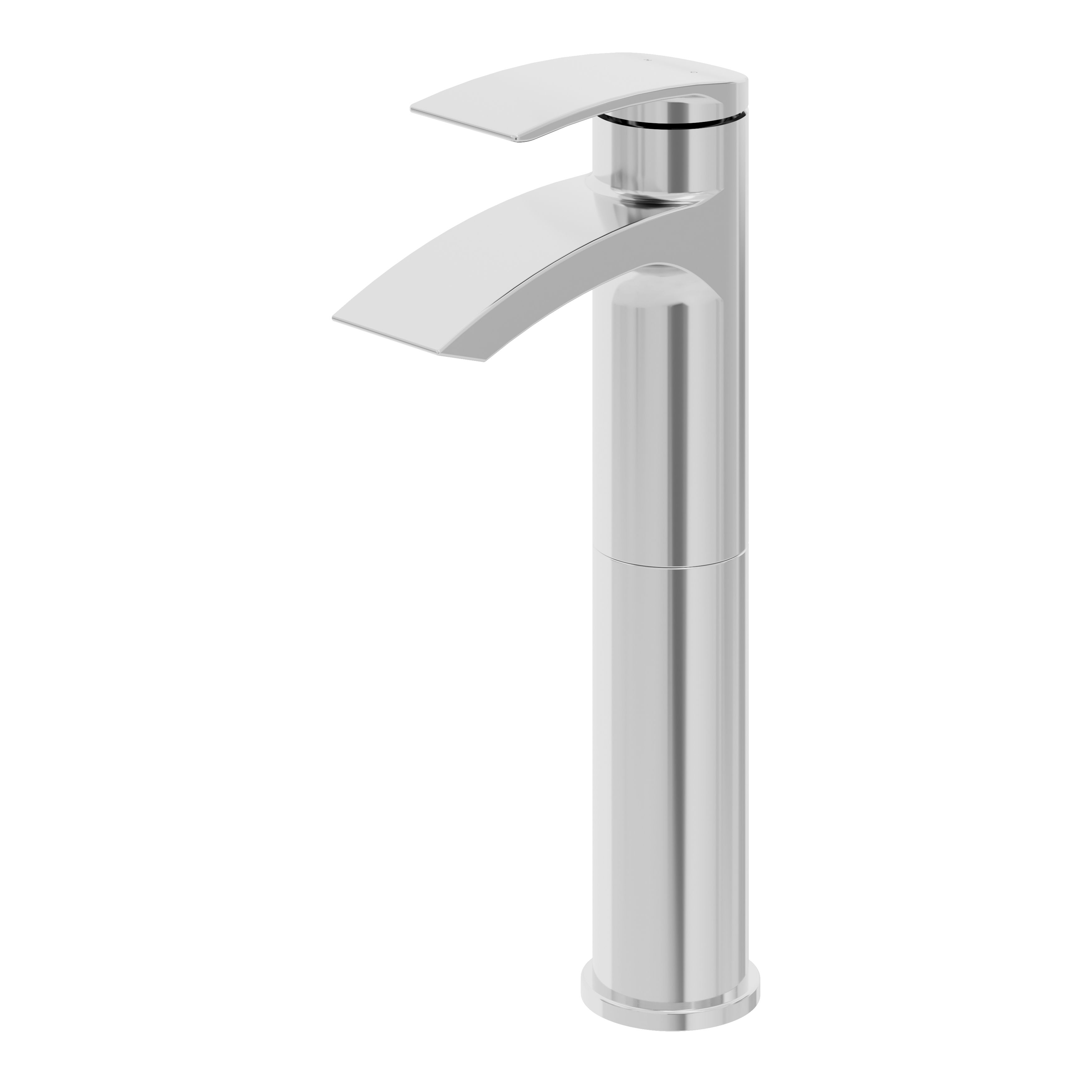 GoodHome Kariya Tall Gloss Chrome effect Deck-mounted Manual Basin Mixer Tap