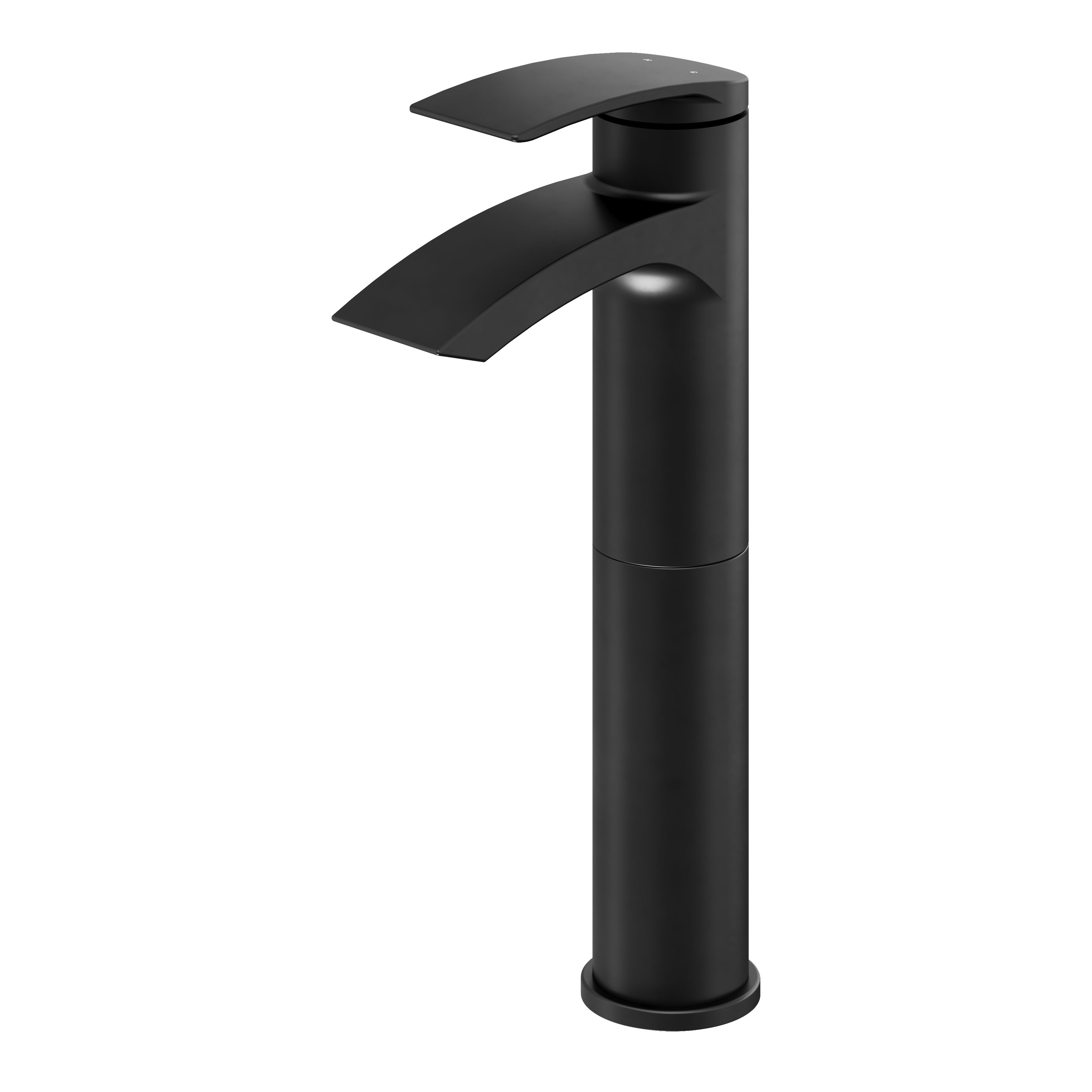 GoodHome Kariya Tall Matt Black Deck-mounted Manual Basin Mixer Tap