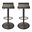 GoodHome Karonda Grey Adjustable Swivel Padded Bar stool, Pack of 2