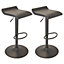 GoodHome Karonda Grey Adjustable Swivel Padded Bar stool, Pack of 2