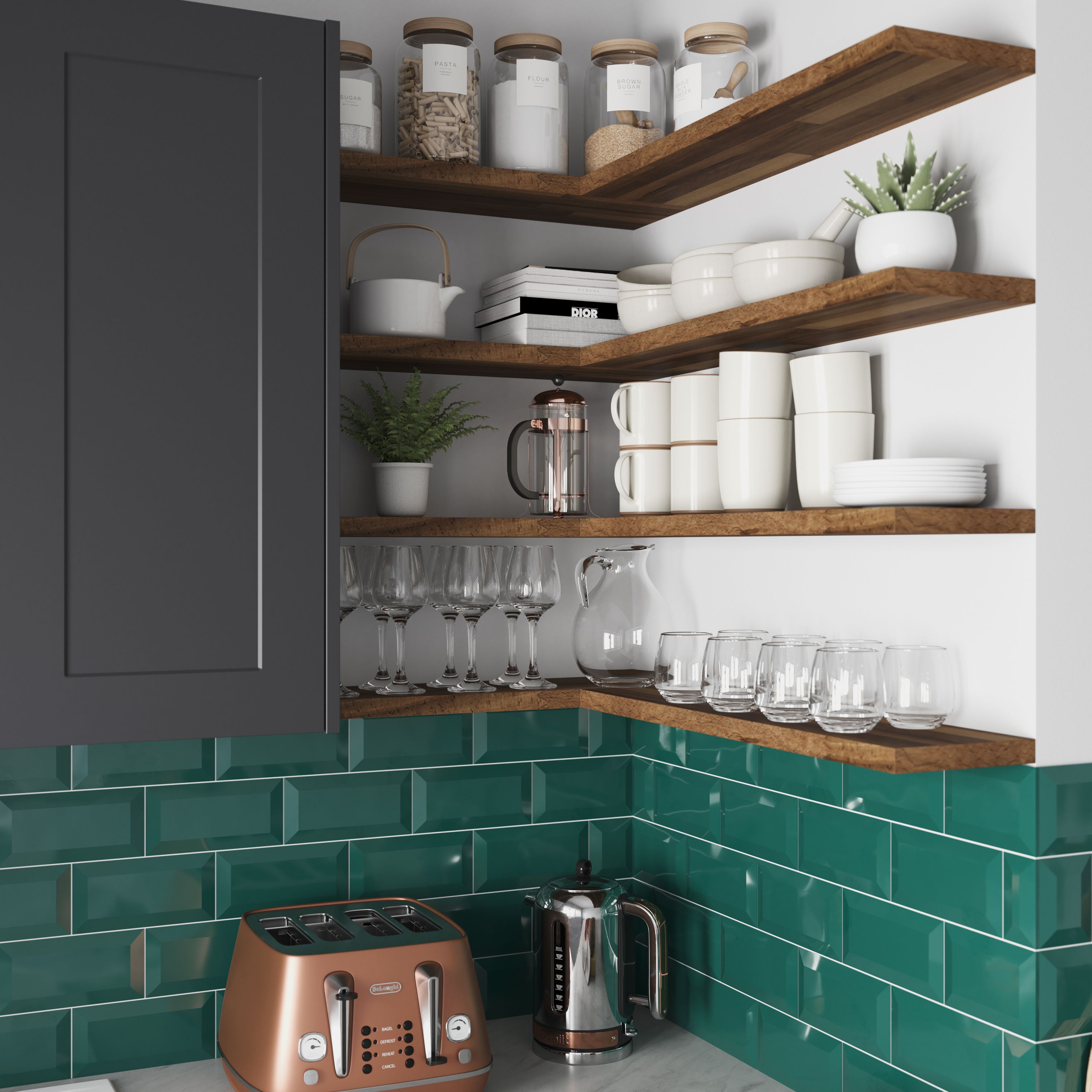 GoodHome Kava Natural Wood effect Solid beech Square edge Kitchen Worktop, (L)3000mm (W)620mm (T)27mm